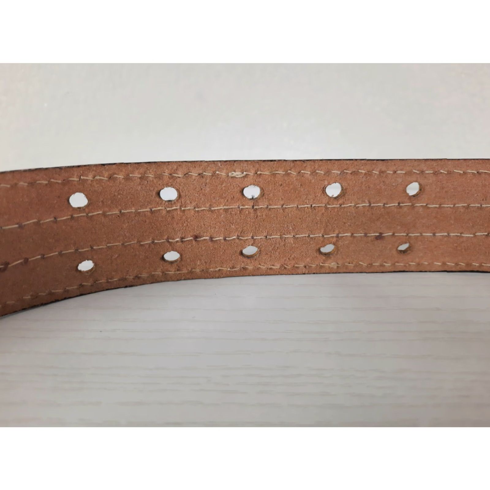 Vintage VINTAGE Stamped Brown Genuine Banded Leather Western Ranger Belt 30 Wood Print Belt Men Regular Brown 30 Western Ranger Belt Size 30 - 7 Thumbnail