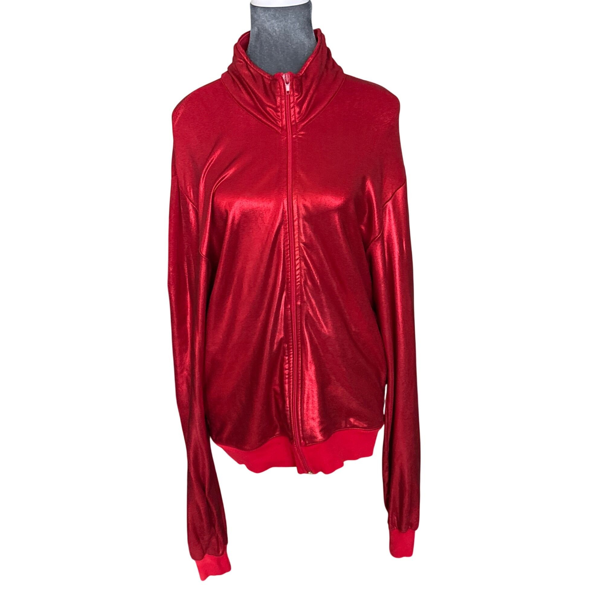 American Apparel American Apparel Vintage XS Red Shiny Zip-Up Jacket Womens N Size XS / US 0-2 / IT 36-38 - 1 Thumbnail
