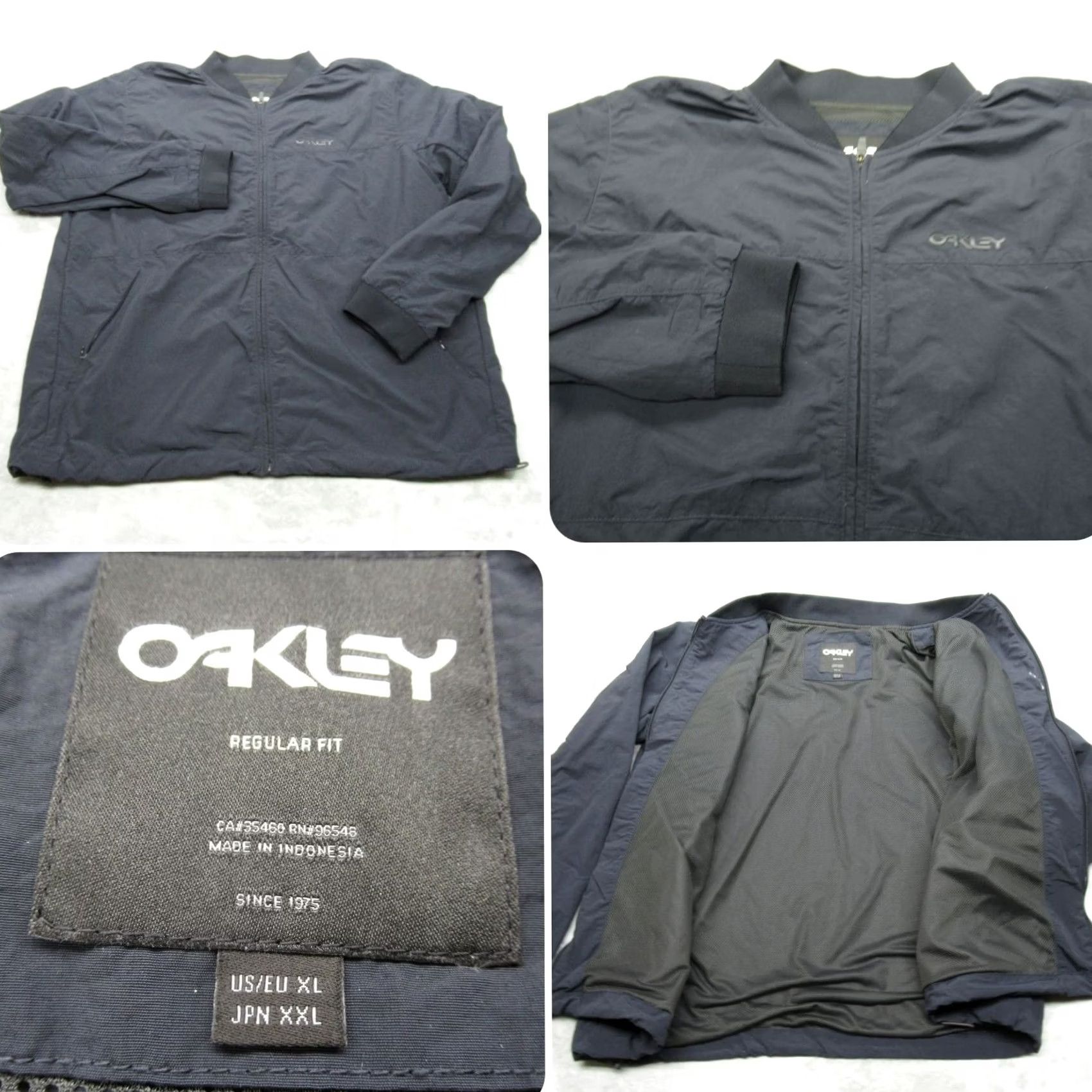 Oakley Oakley Jacket Mens XL Navy Water Resistant Lightweight Regular Fit Windbreaker Zip Pockets Logo Zipper Size US XL / EU 56 / 4 - 2 Thumbnail