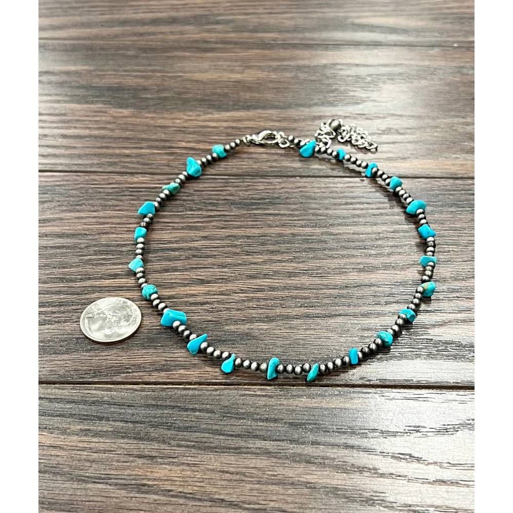 Other Handmade Navajo Bead Turquoise Necklace, Native American Adj Size ONE SIZE - 7 Thumbnail
