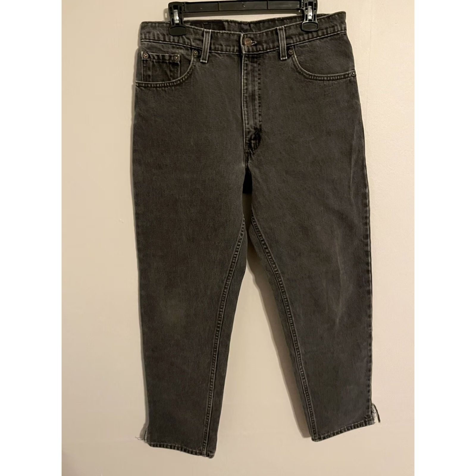 Levi's VINTAGE Levi's 550 Red Tab Jeans Made in USA Black Denim Mens 33x30 Size US 33 - 3 Thumbnail