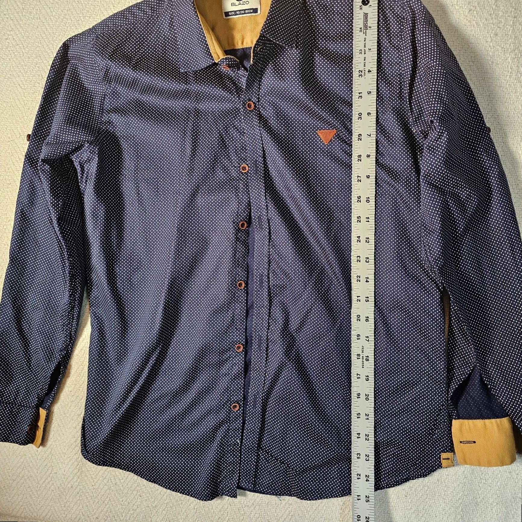 Vintage VINTAGE Blazo Button-Up Polka Dot Blue Men's Shirt 16 36 Size Pocket 90s California Cars Size US L / EU 52-54 / 3 - 5 Thumbnail