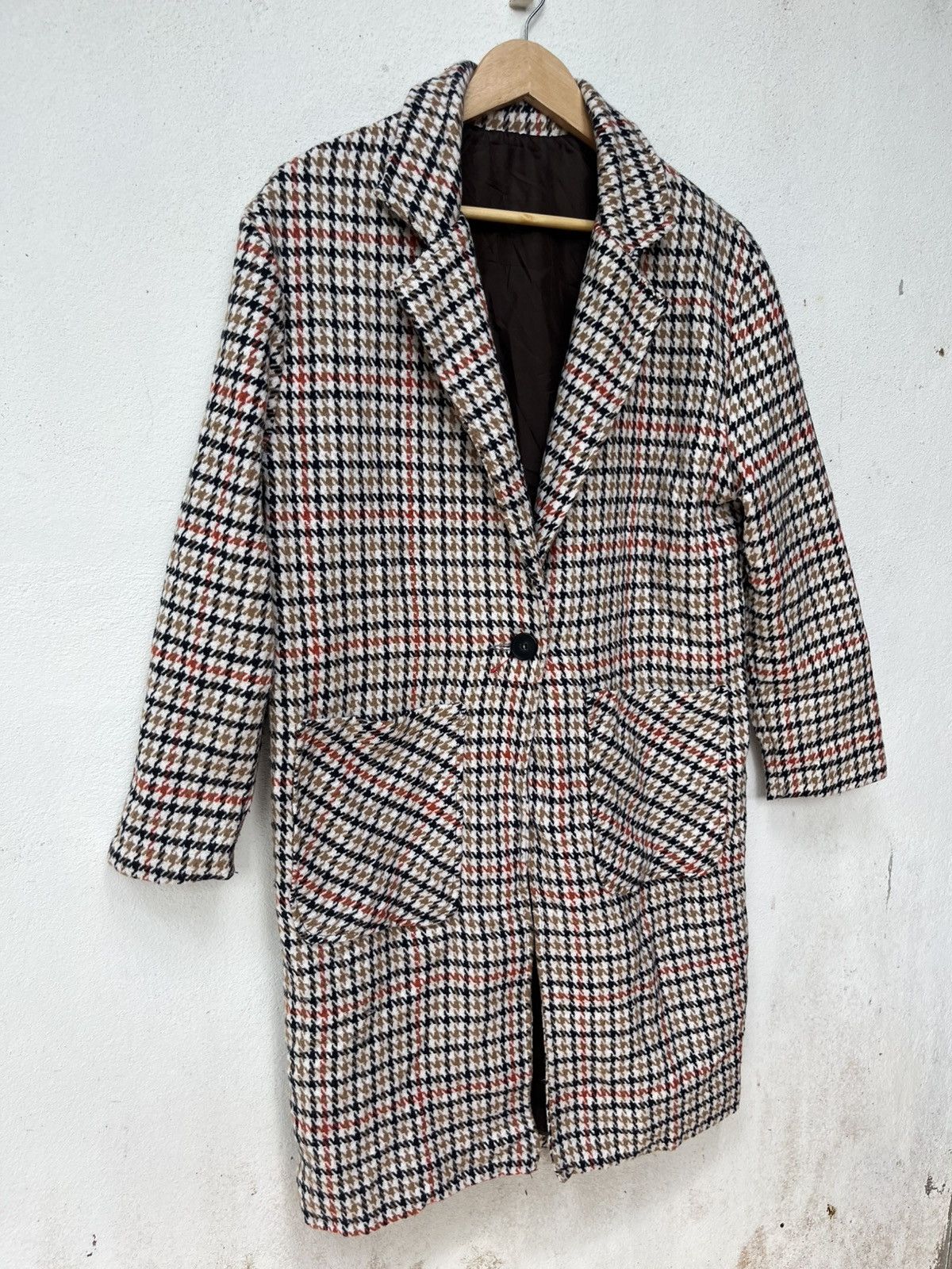 Vintage 💥Vintage gingham Wool Long Jackets Size M / US 6-8 / IT 42-44 - 2 Thumbnail
