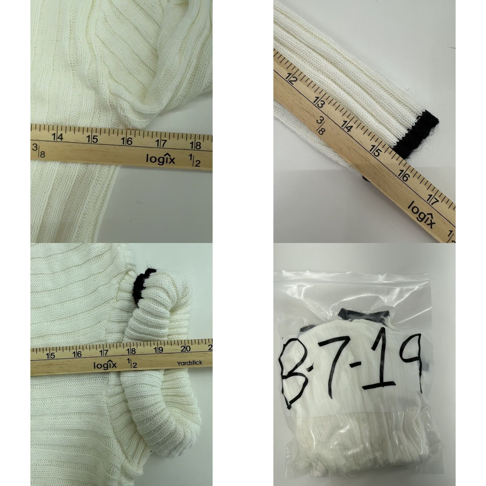Sugar Womens Sugar White Black Outlined Long Sleeve Turtleneck Sweater Large Size L / US 10 / IT 46 - 8 Thumbnail