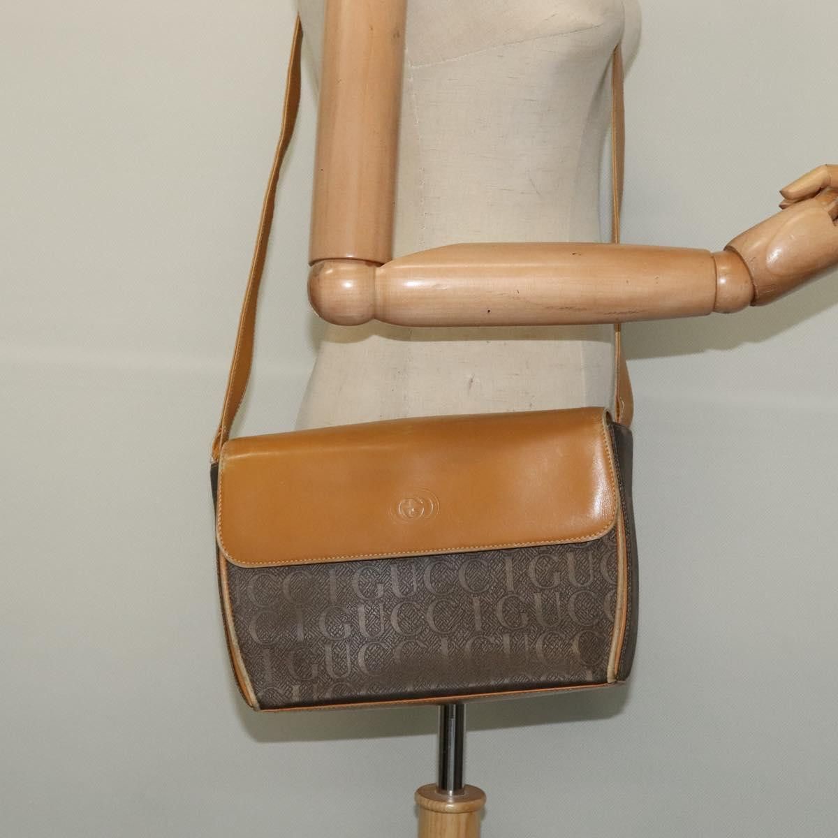 Gucci GUCCI Shoulder Bag Canvas Leather Brown Gold Size ONE SIZE - 23 Thumbnail