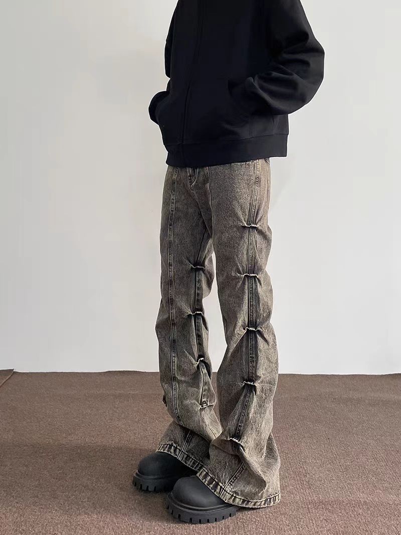 Japanese Brand × Jean Vintage Street Distressed Straight Leg Micro Flare Jeans Size US 32 / EU 48 - 2 Thumbnail
