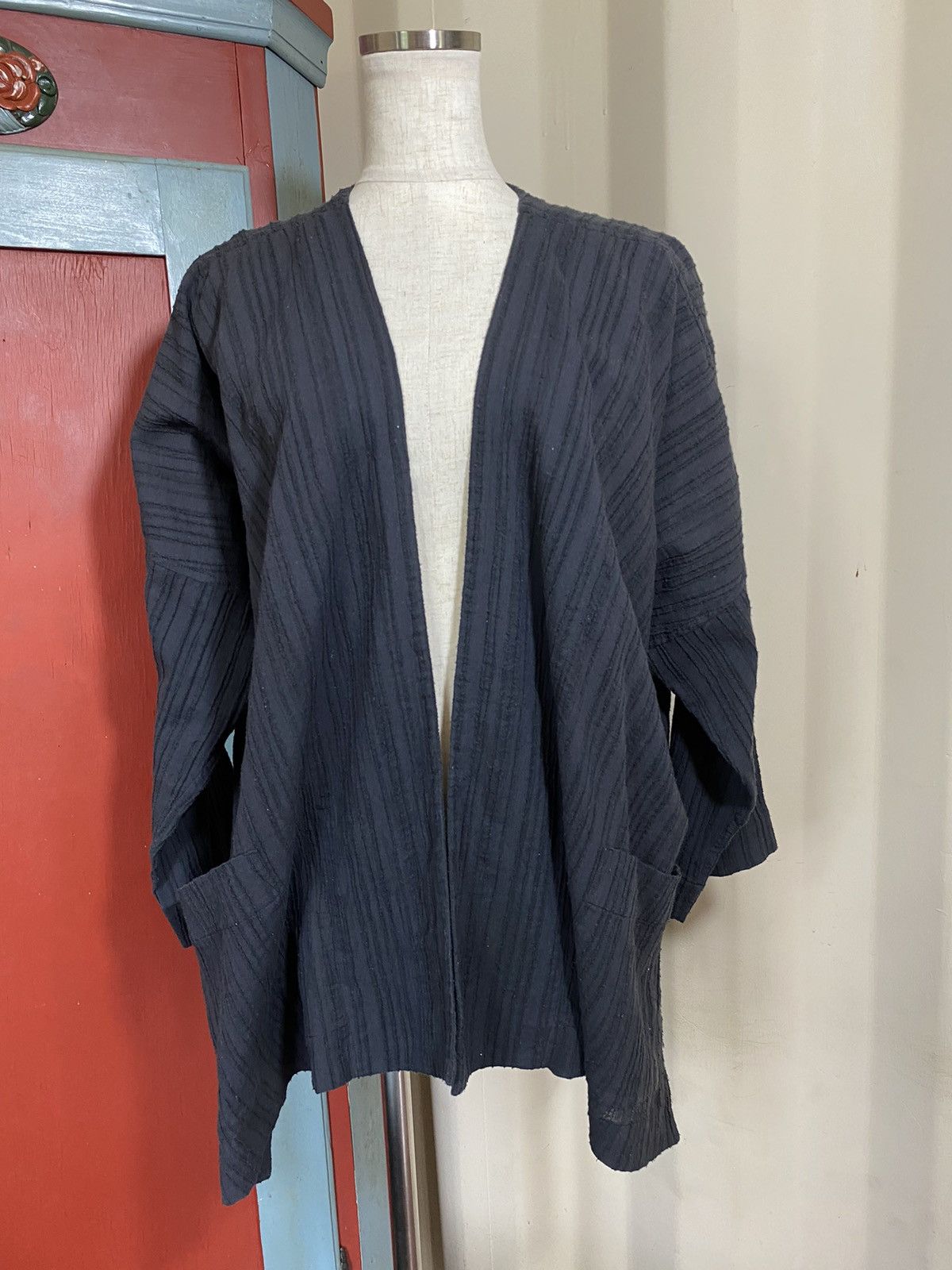 Issey Miyake Plantation Issey Miyake Black Haori Kimono Jacket Size US M / EU 48-50 / 2 - 11 Thumbnail