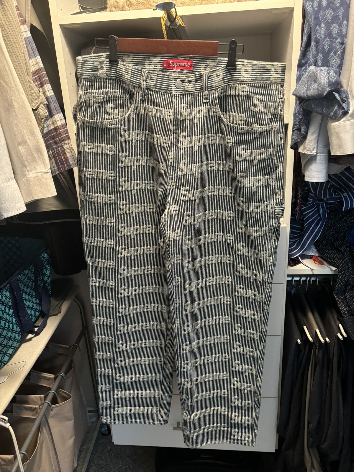 パンツ Supreme Denim Painter Pant Stripe 34 s-l400.jpg