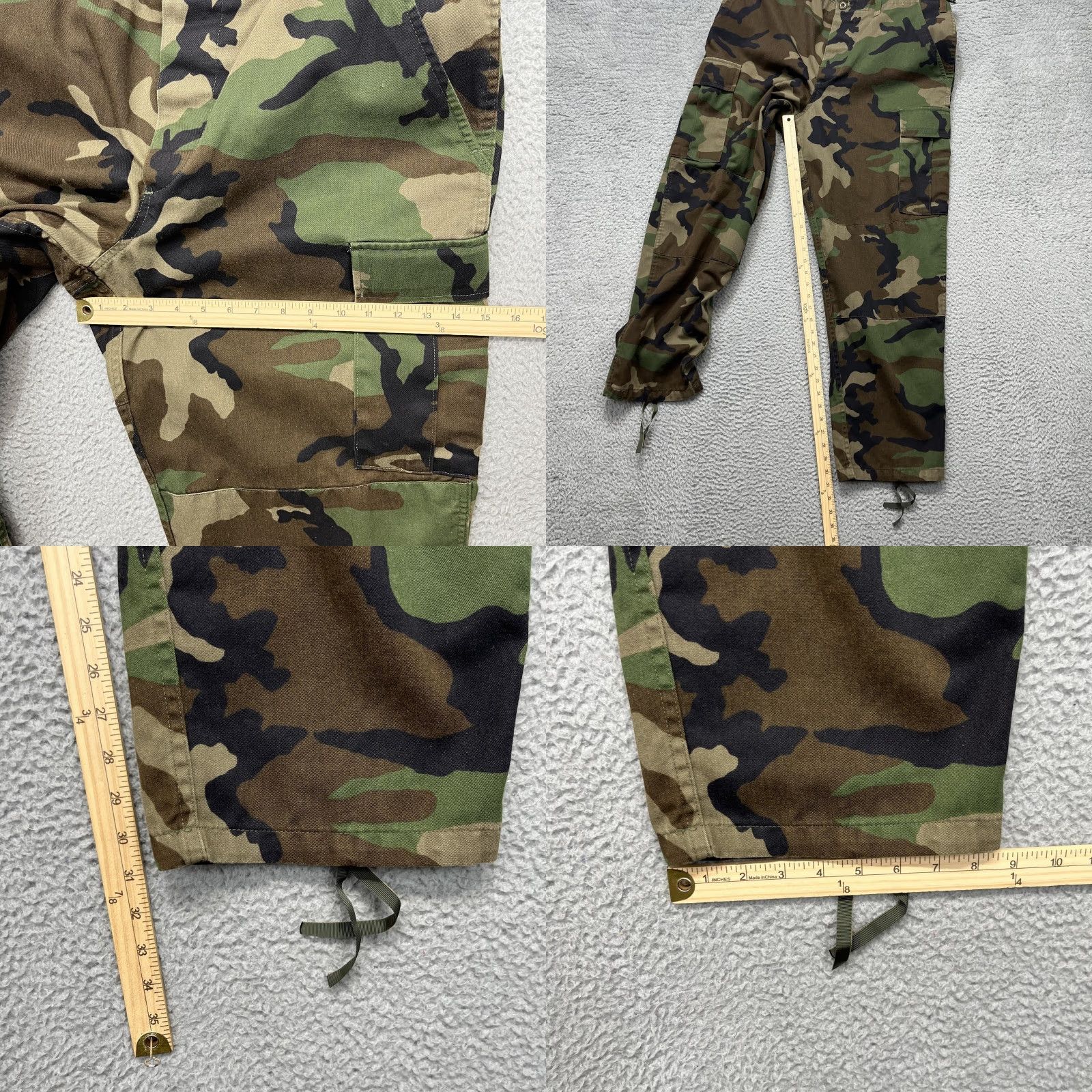 TRU-SPEC Pants Mens Large Woodland Camo Cargo BDU Adjustable Waist Drawstring