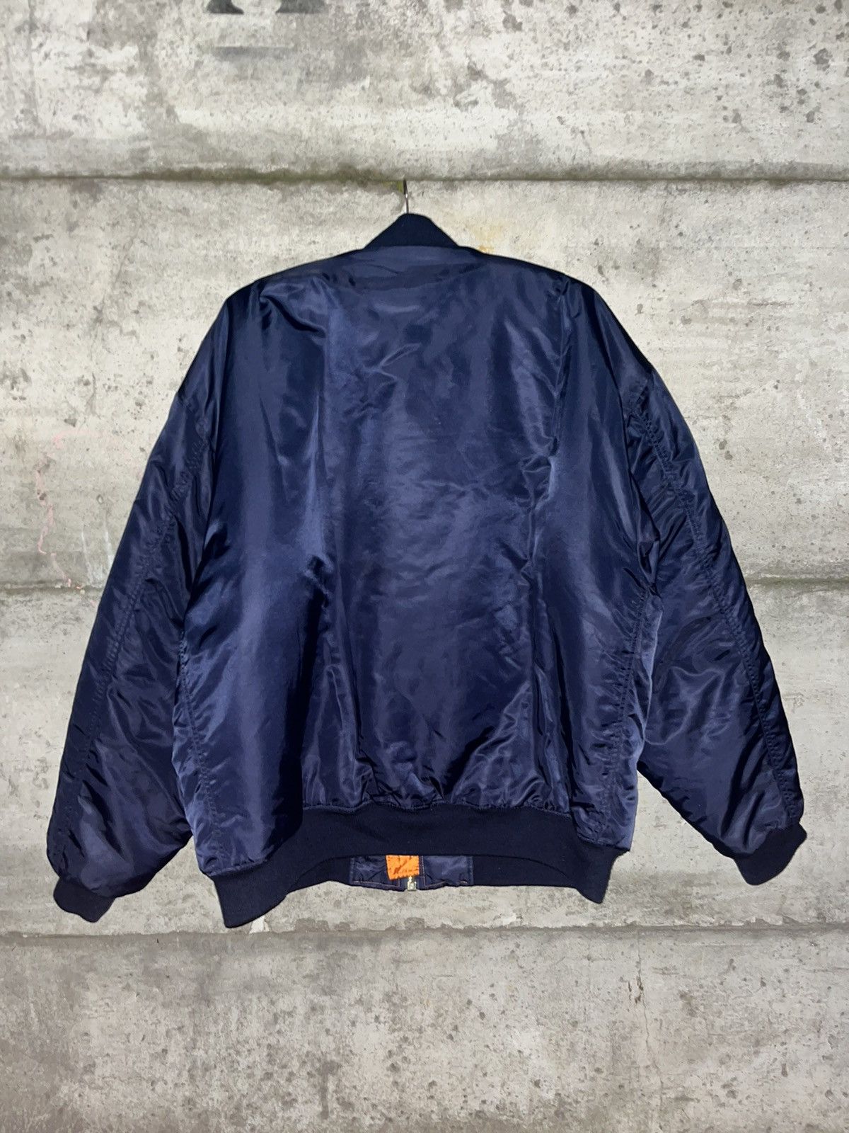 Alpha Industries 90s Korean Reversible Baggy Navy Bomber Winter Jacket Vtg Size US XL / EU 56 / 4 - 9 Thumbnail