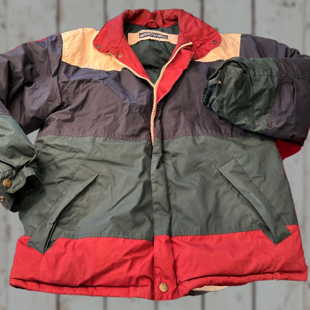 Vintage VINTAGE Mighty Mac Nordsac DOWN PUFFER JACKET REVERSIBLE COAT Stripes Blue Green Burgundy STRIPE Size US M / EU 48-50 / 2 - 1 Thumbnail