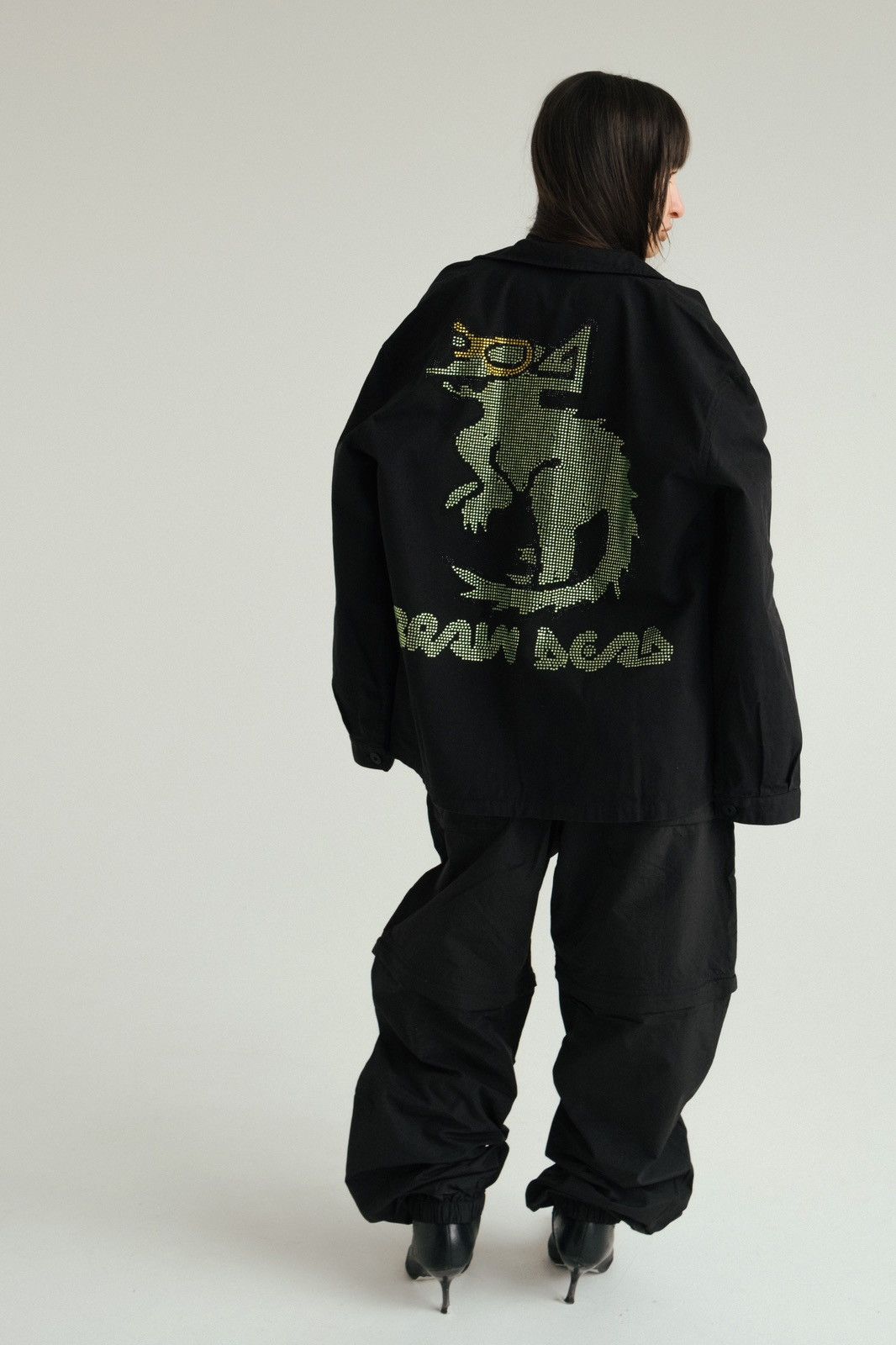 Brain Dead Brain Dead Squirrel Rhinestone Chore Coat Washed Black Size L / US 10 / IT 46 - 1 Thumbnail