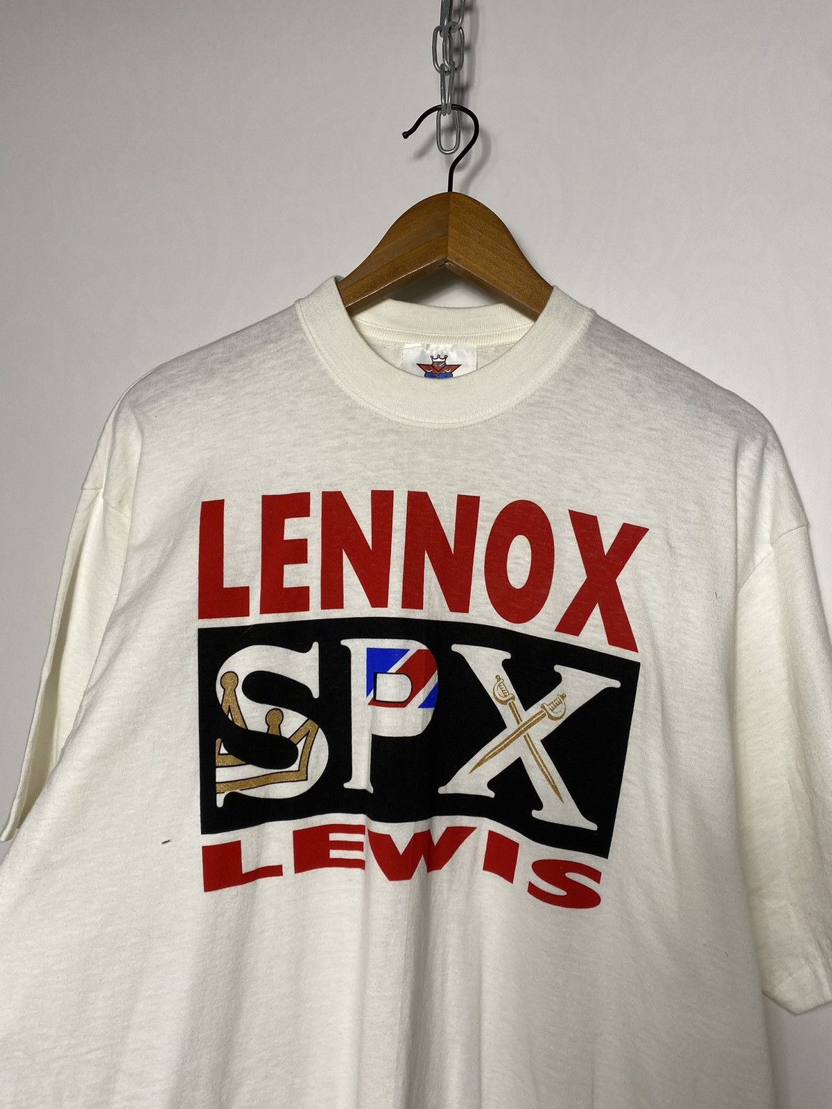 Vintage Rare!‼️Single Stitch Lennox Lewis World Champion 90s T-shirt Size US XL / EU 56 / 4 - 3 Thumbnail