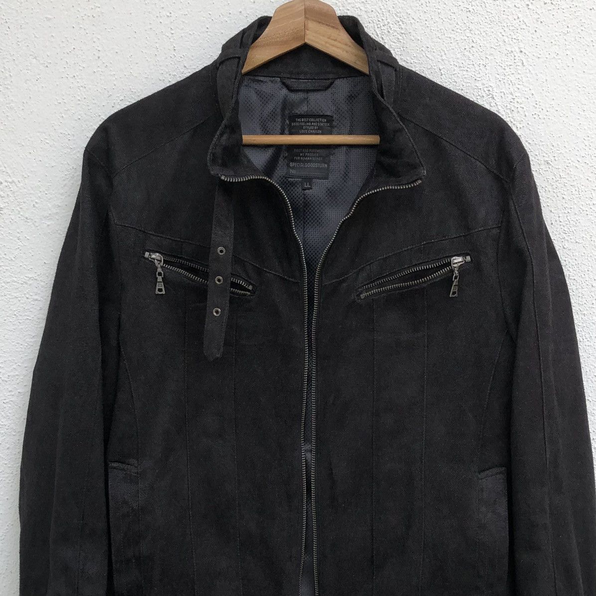 Japanese Brand Louis Chavlon Black Faux Suede Jacket Size US M / EU 48-50 / 2 - 8 Thumbnail