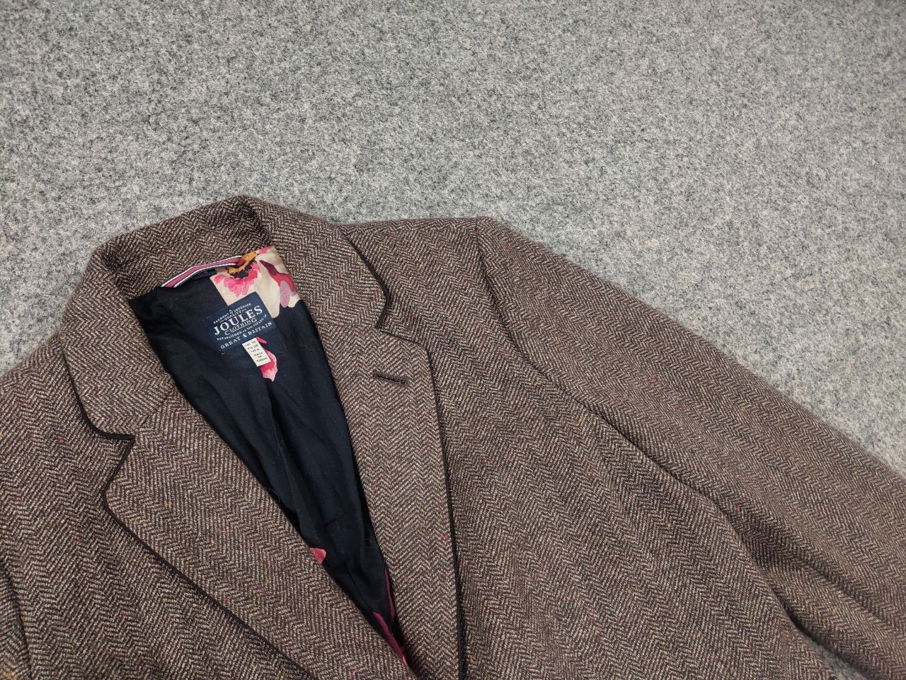 Harris Tweed Joules Agatha Ladies Tweed Brown Blazer Herringbone Jacket Size M / US 6-8 / IT 42-44 - 4 Thumbnail