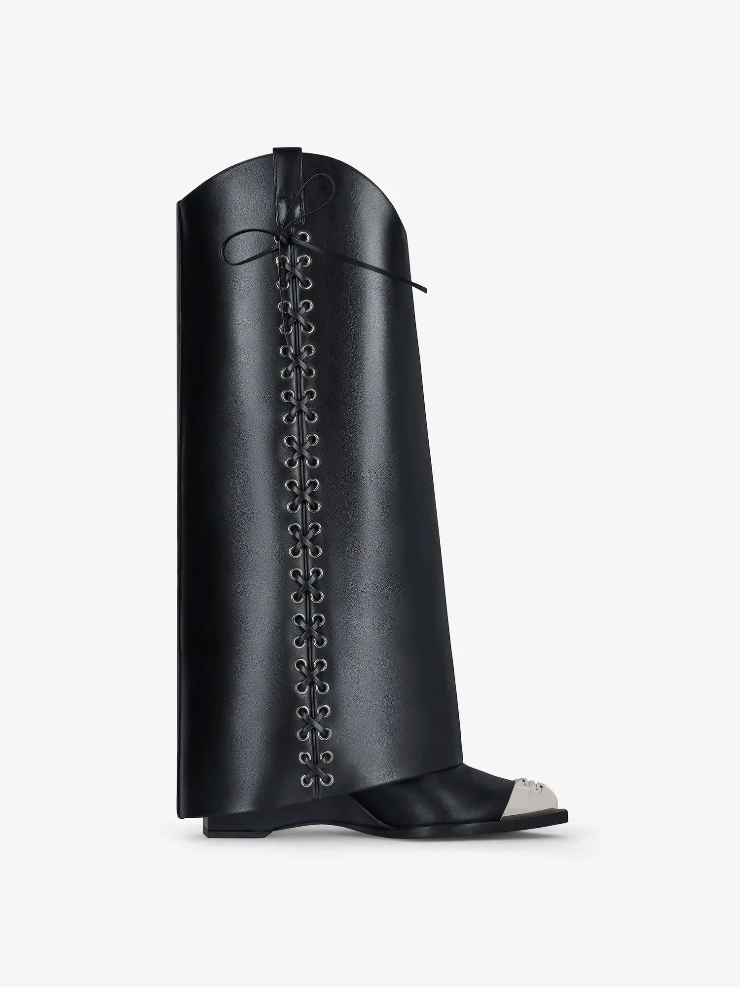 o1srvl11e0525 Shark Lock Cowboy High Boots Corset 60mm Black