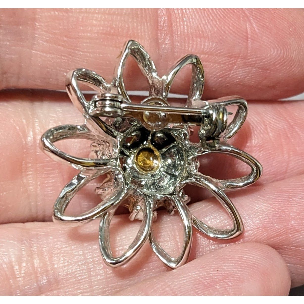 Other Vintage Blue And Silver Star Flower Rhinestone Brooch Size ONE SIZE - 5 Thumbnail