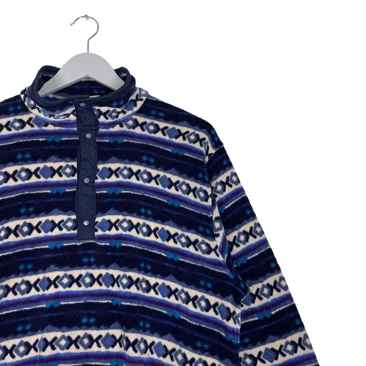 L.L. Bean × Native × Vintage 💥90s LL BEAN NATIVE FLEECE SNAP BUTTON PULLOVER SWEATSHIRT Size US M / EU 48-50 / 2 - 5 Thumbnail