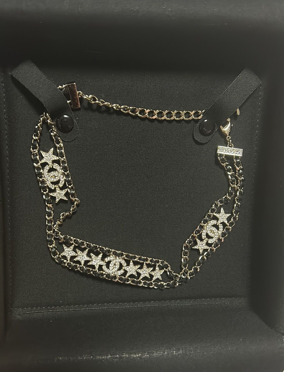 Chanel Chanel Star Metal and Lamb Leather Choker Necklace Size ONE SIZE - 2 Thumbnail