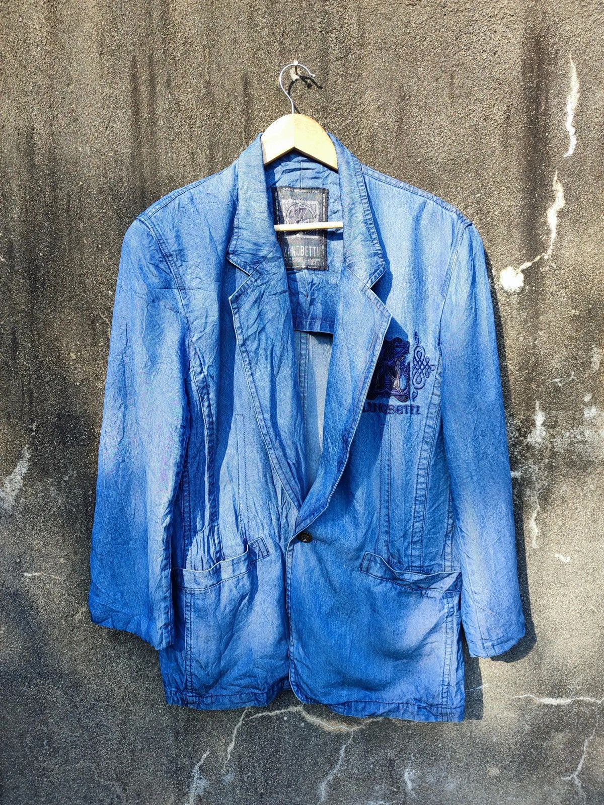 Vintage Vintage Zanobetti Firenze Denim Blazer – Made in Italy Size 38R - 1 Thumbnail
