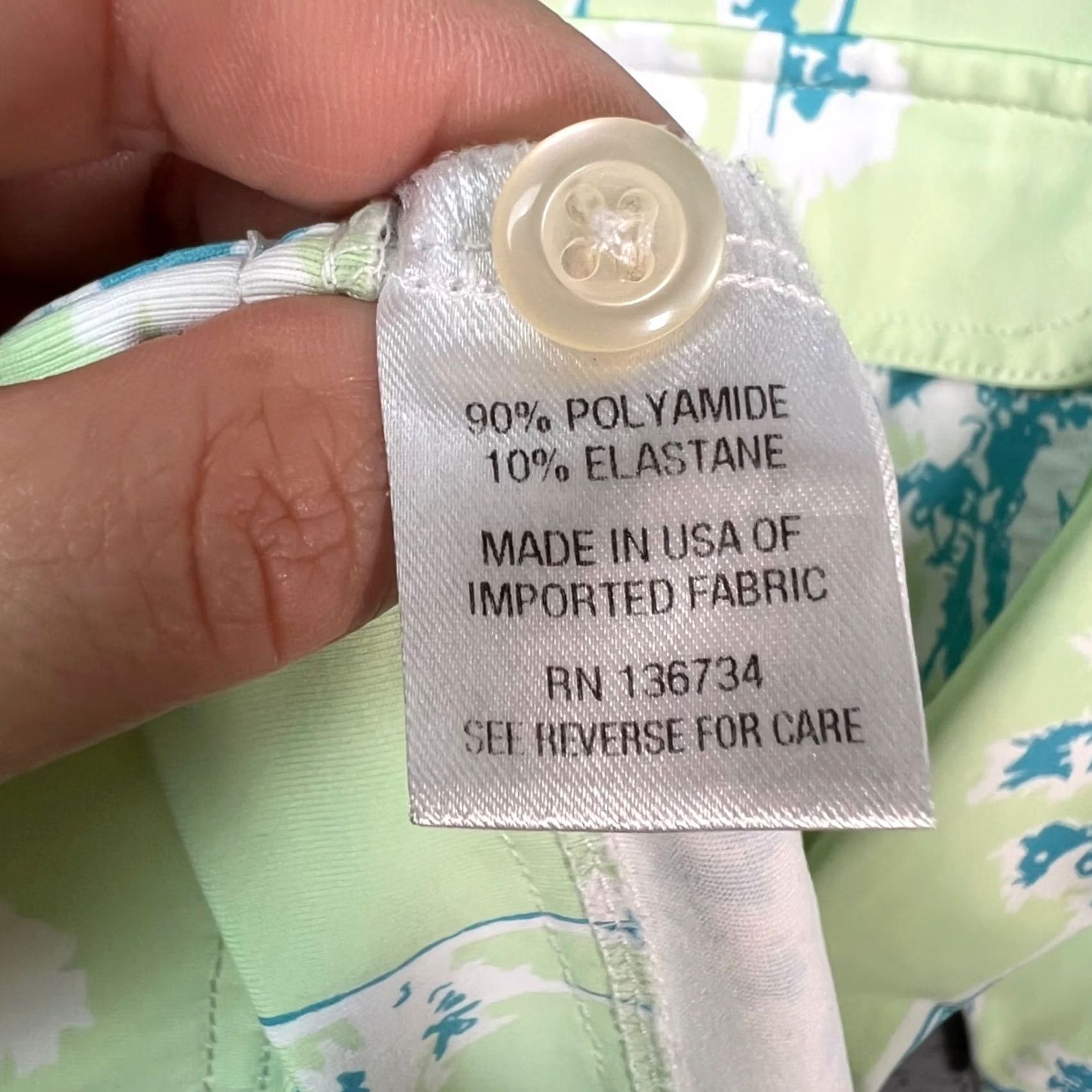 Vintage Persifor Womens Shirt Dress Medium Green Palm Print Tunic Dress Size M / US 6-8 / IT 42-44 - 4 Thumbnail