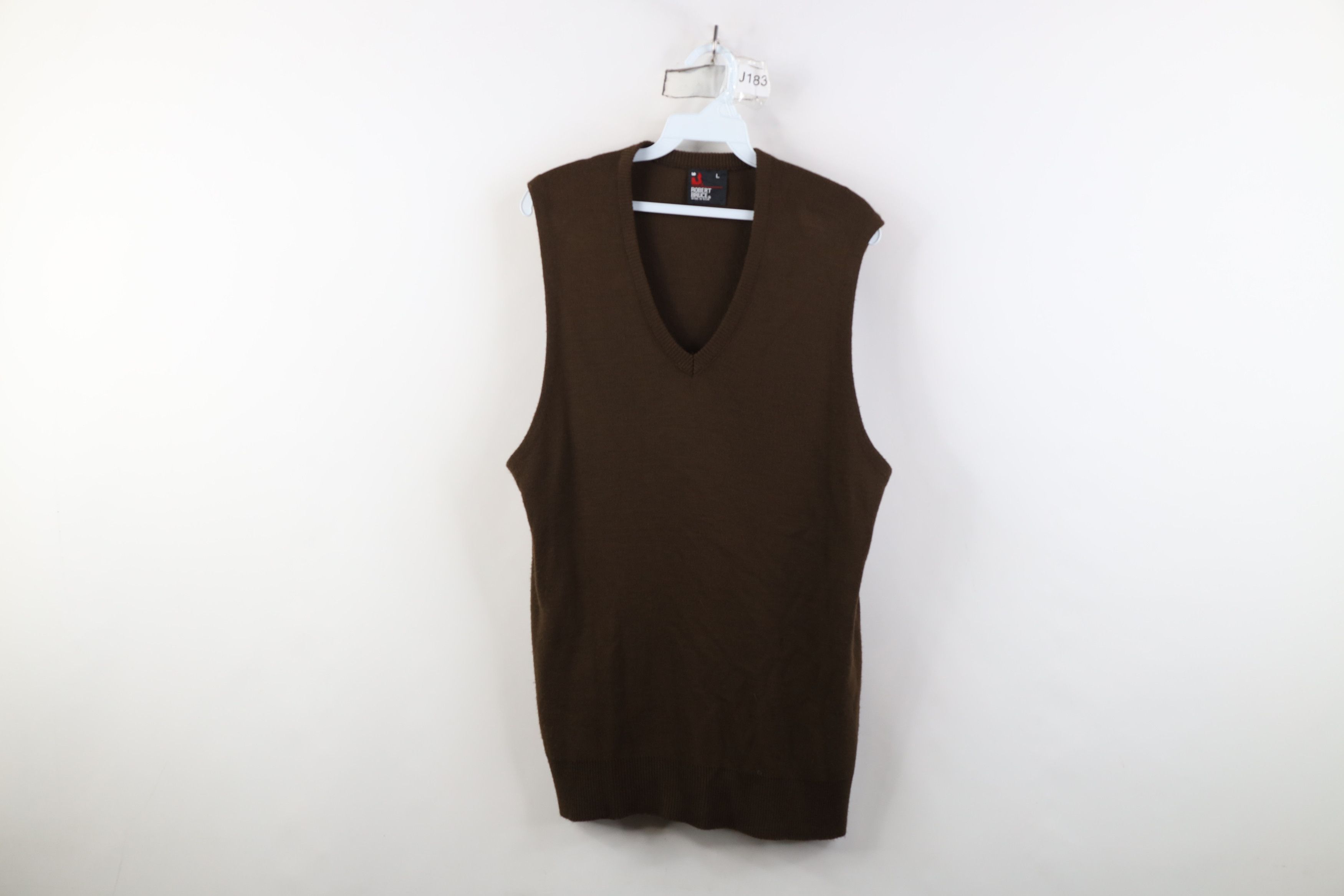 Vintage Vintage 70s Streetwear Knit V-Neck Sweater Vest Brown USA Size US L / EU 52-54 / 3 - 1 Thumbnail
