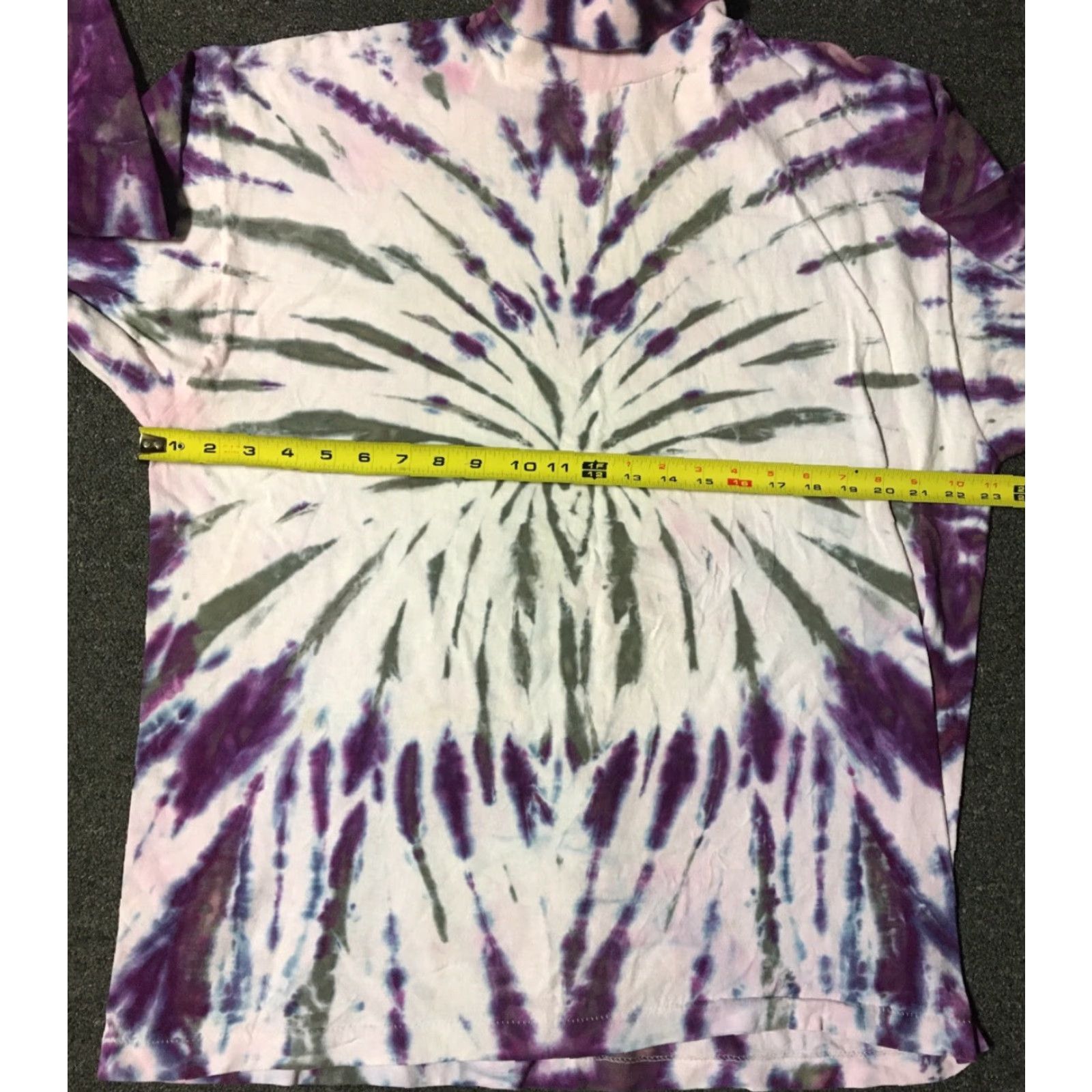 Fruit Of The Loom VINTAGE 90s Tie Dye Mock Neck Shirt XL Fruit of the Loom USA Long Sleeve Graphic Tee Men Hippie Grunge Psychedelic Rock Size US XL / EU 56 / 4 - 6 Thumbnail