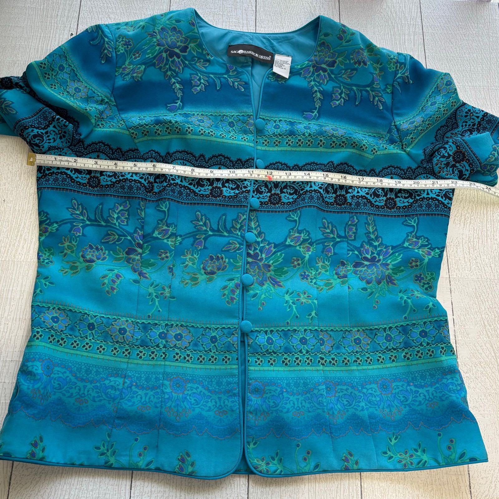Other Sag Harbor Floral Button Down Blouse Size 14 Lined Size XL / US 12-14 / IT 48-50 - 6 Thumbnail