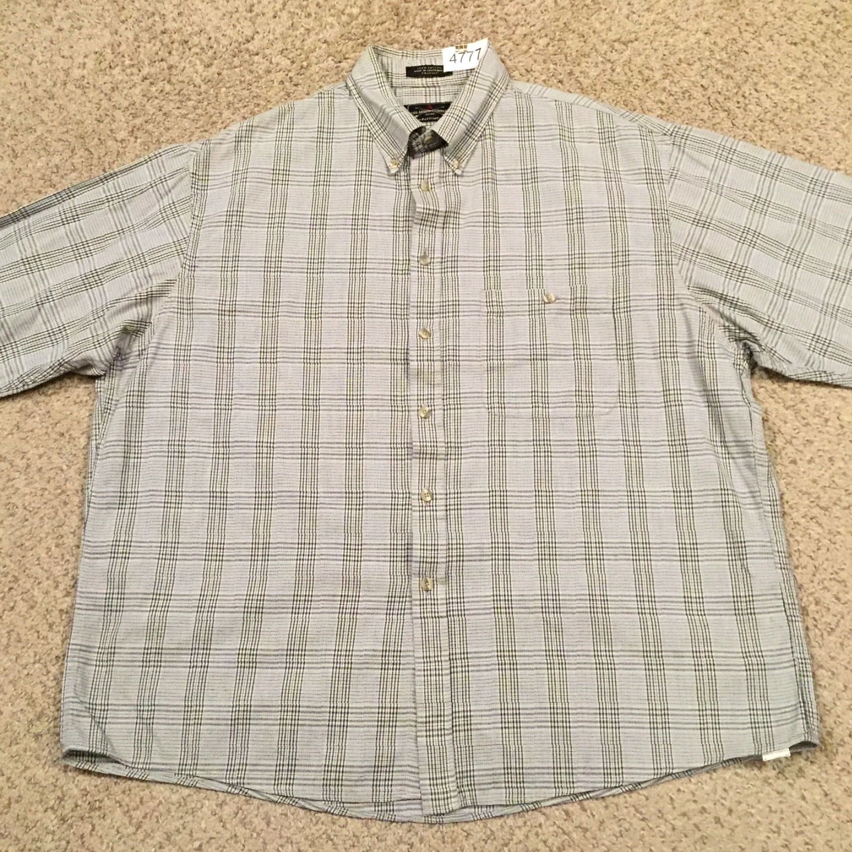 Arrow Arrow Shirt Mens 17 Gray Plaid Long Sleeve Button Up Size US XL / EU 56 / 4 - 5 Thumbnail