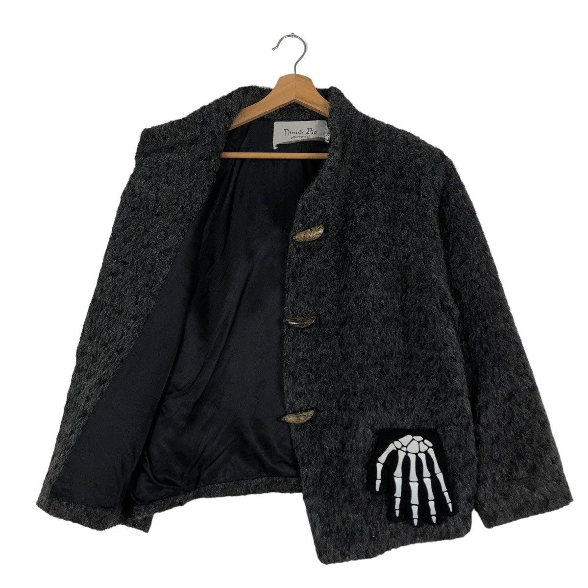 Designer 🔥Wool Mohair Cropped Jacket Dinah Flo Debut in 1989 Size US M / EU 48-50 / 2 - 8 Thumbnail