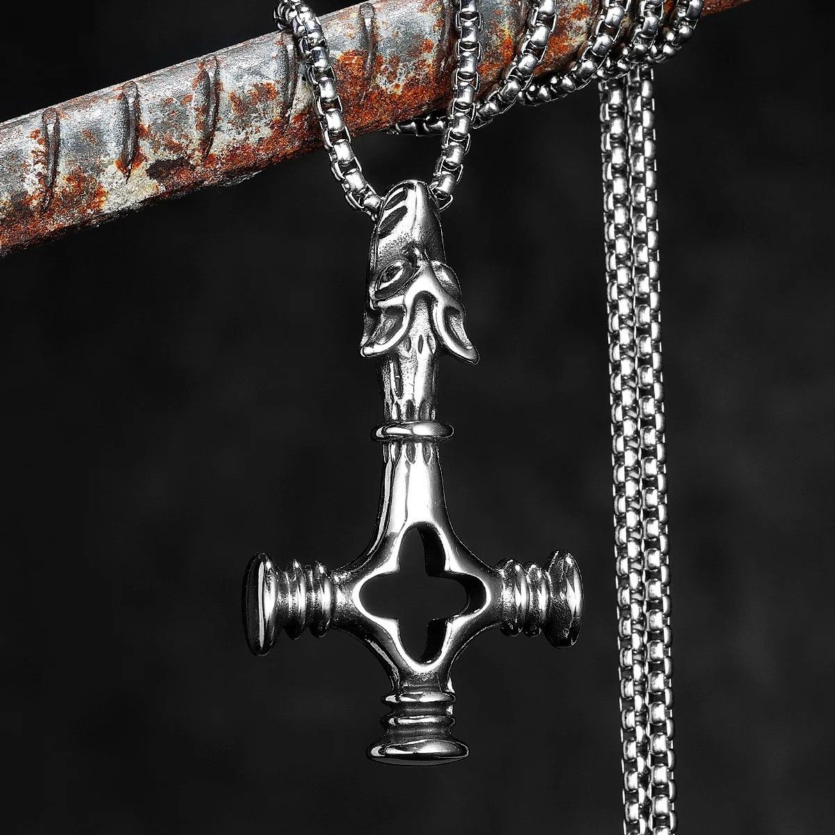 Other Wolf Cross Pendant Accessories Necklace Gifts Size ONE SIZE - 3 Thumbnail
