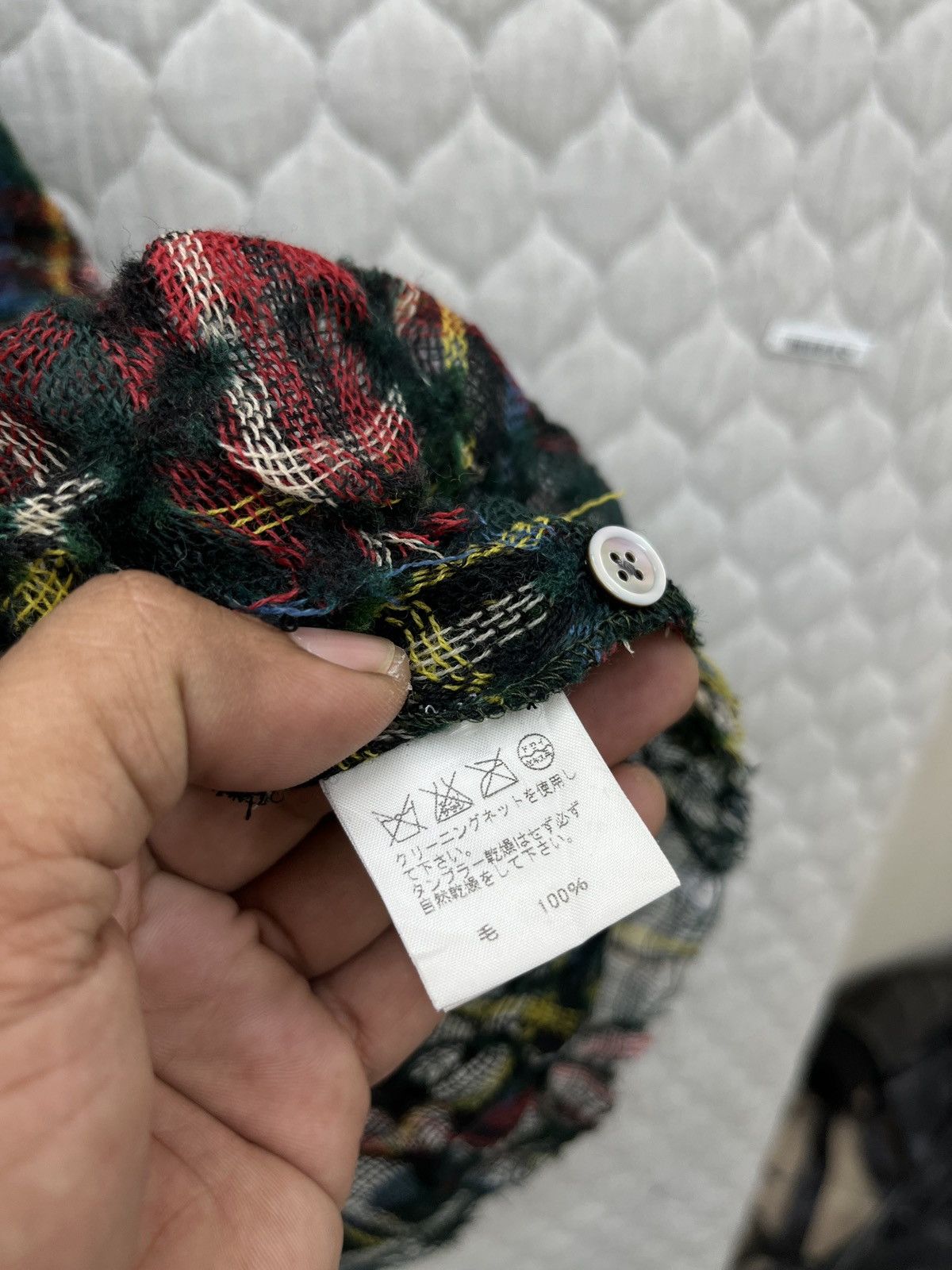 Issey Miyake 🔥🔥VINTAGE ISSEY MIYAKE SUNAO KUWAHARA TARTANWOOL MESH SHIRTS Size M / US 6-8 / IT 42-44 - 10 Thumbnail