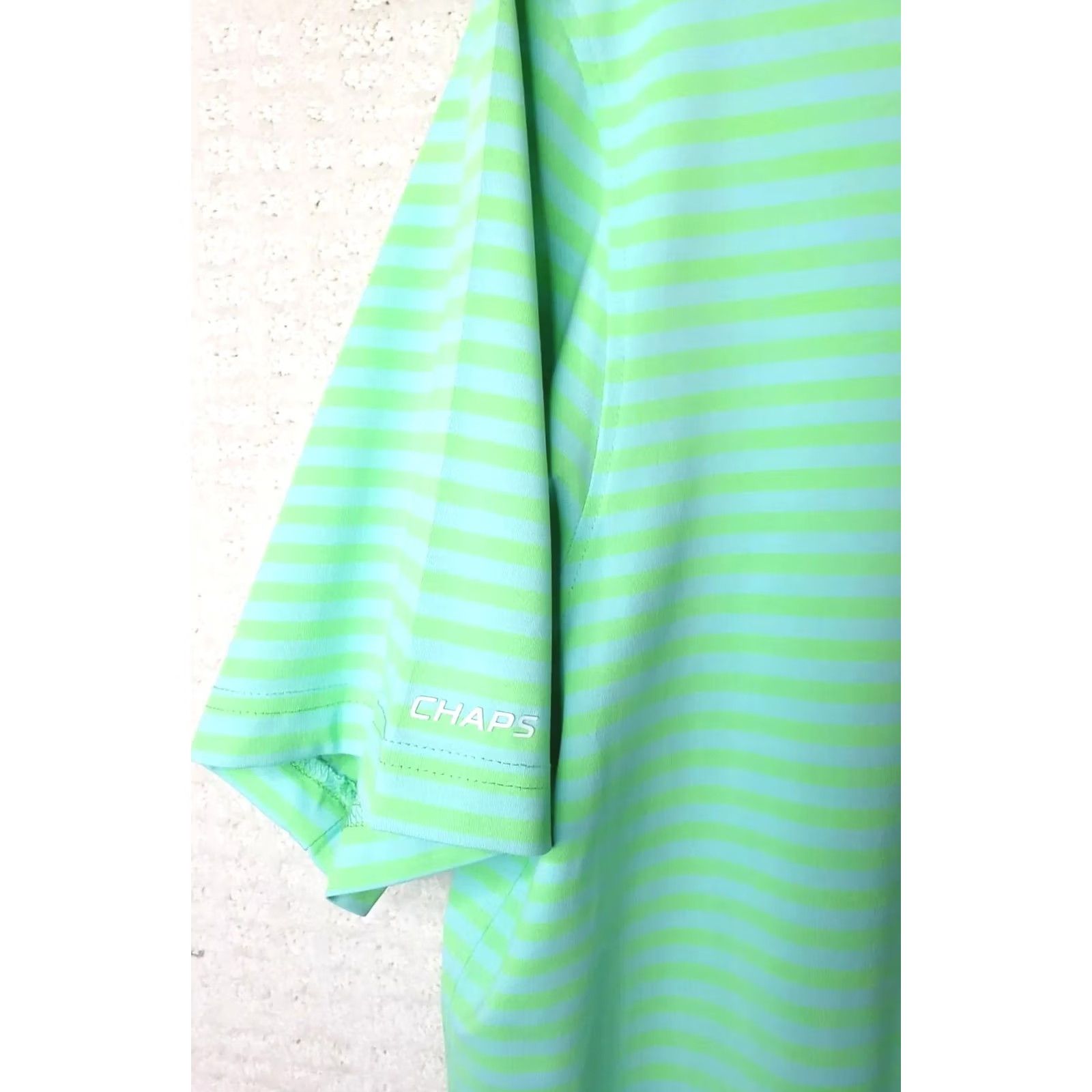 Chaps Chaps Polo Shirt Regular Green Neon Striped Golf Short Sleeve Mens XL Size US XL / EU 56 / 4 - 4 Thumbnail