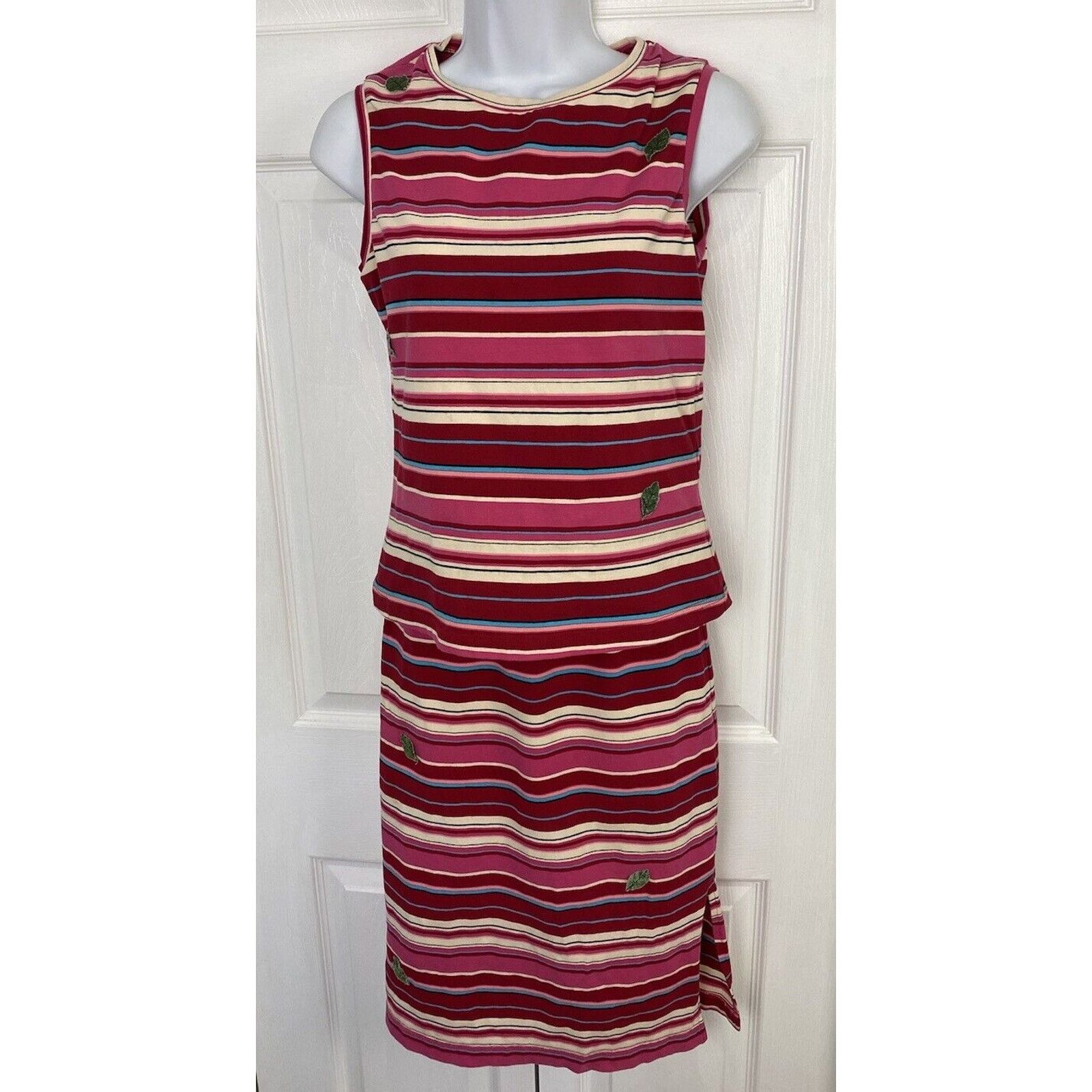 Cynthia Rowley VTG 90s Cynthia Rowley Striped Skirt Shirt Sleeveless Set Size 27" / US 4 / IT 40 - 1 Thumbnail