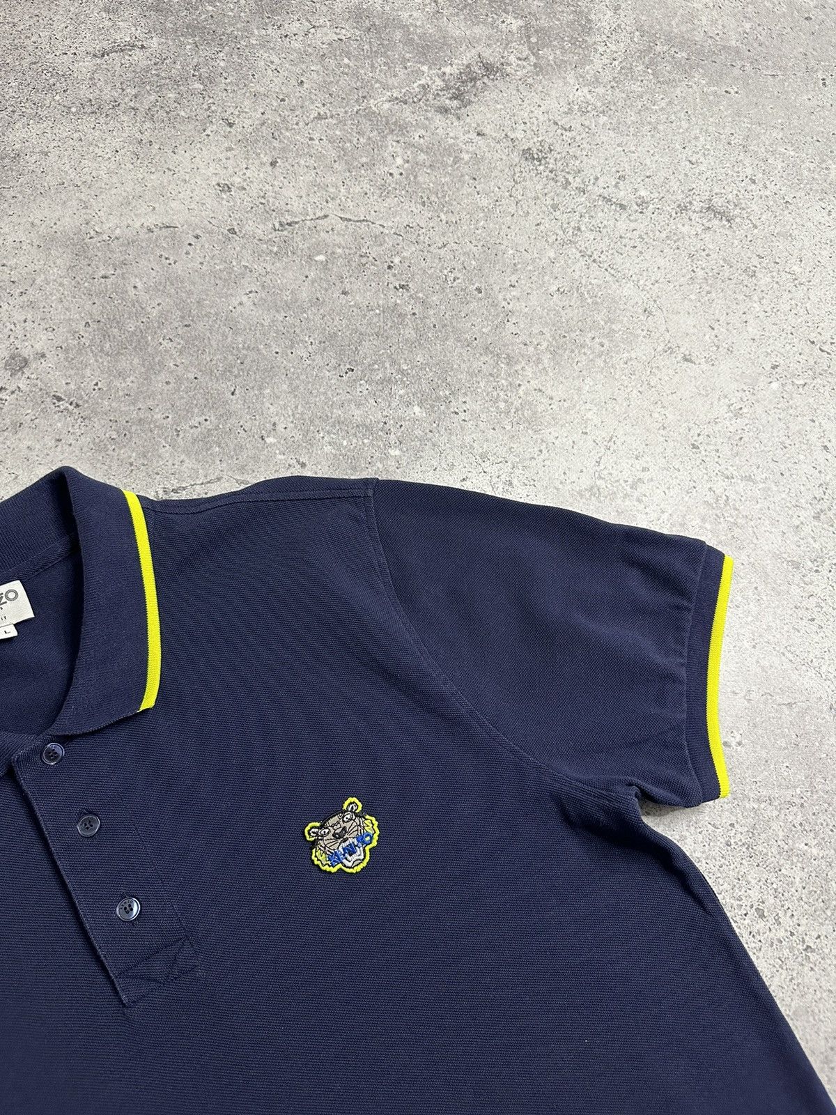 Kenzo Kenzo Paris Embroidered Tiger Logo Polo Shirt Navy Blue Size US L / EU 52-54 / 3 - 6 Thumbnail