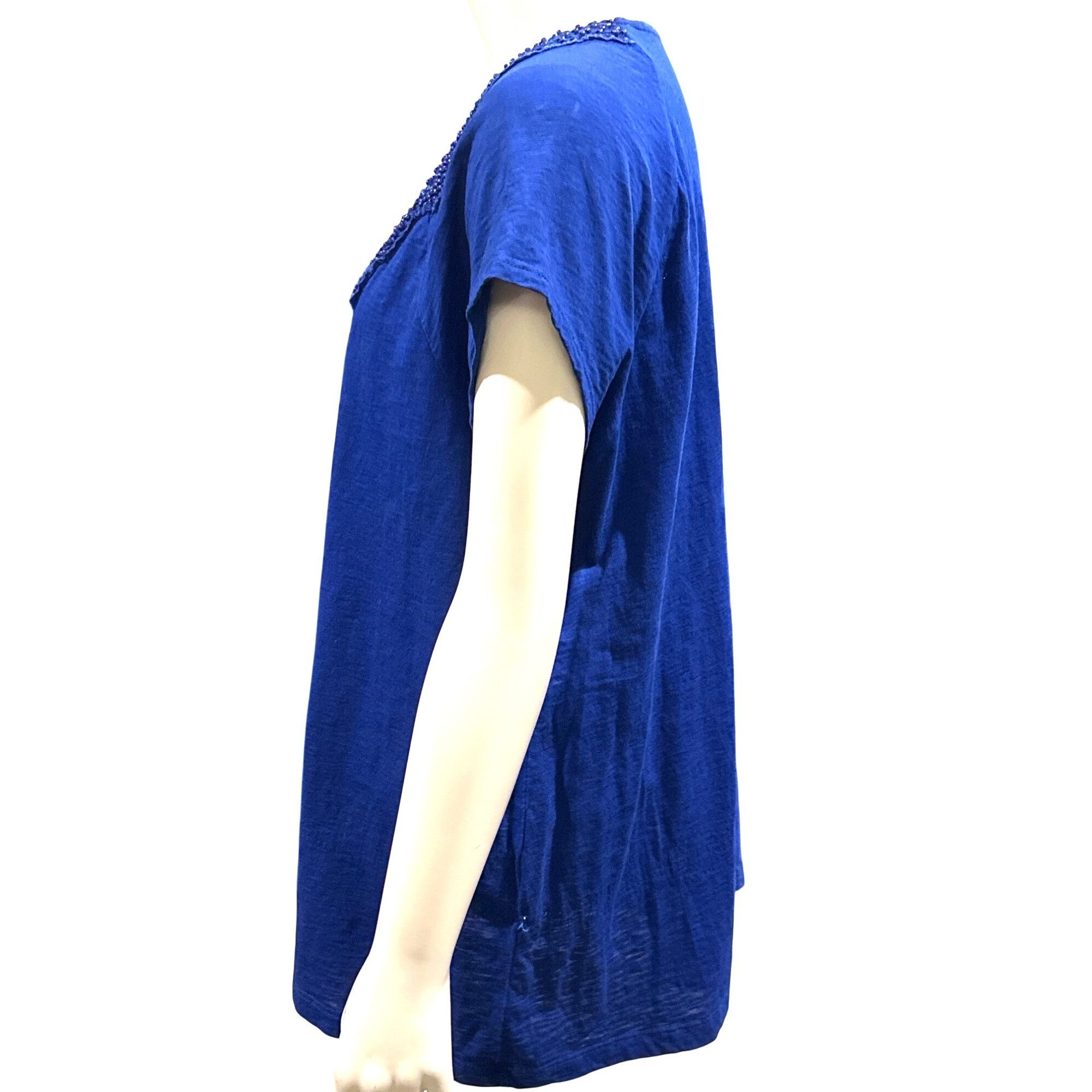 Chicos Chicos Royal Blue Short Sleeve Tee Classic Soft Stretch Casu Size XS / US 0-2 / IT 36-38 - 2 Thumbnail