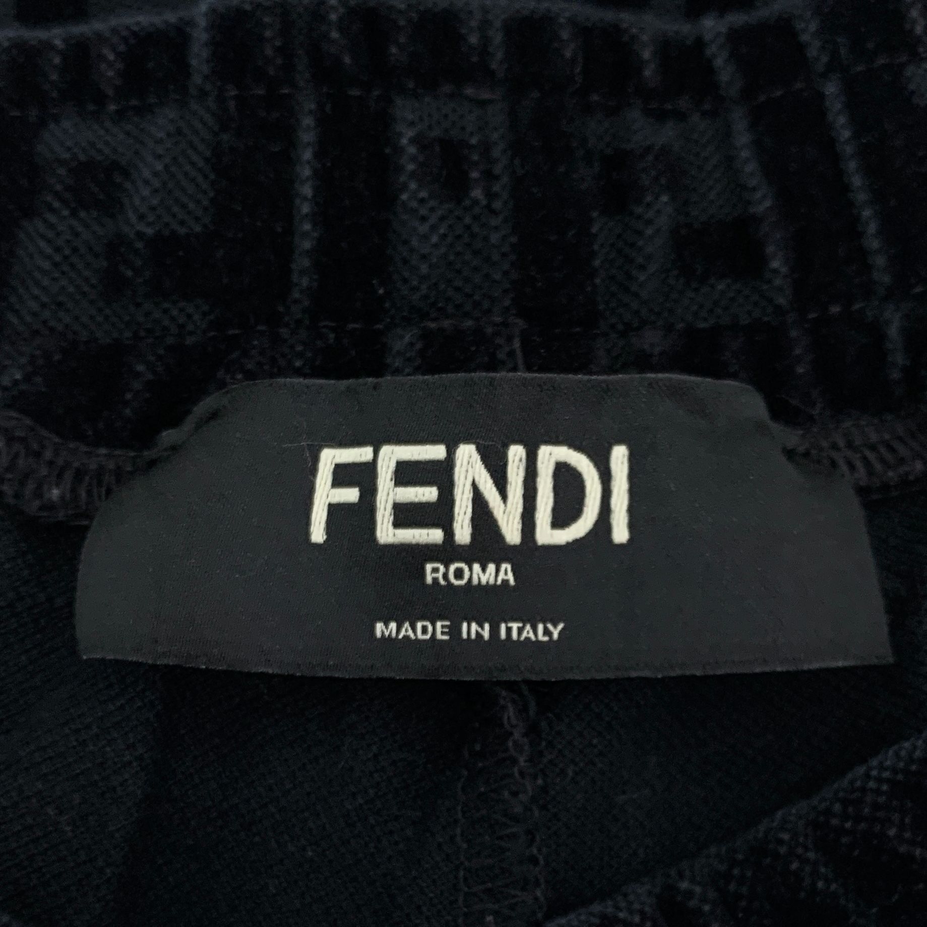 Fendi Title[Fendi] Black Logo Allover Print Cotton Drawstring Shor Size 36" / US 14 / IT 50 - 2 Thumbnail