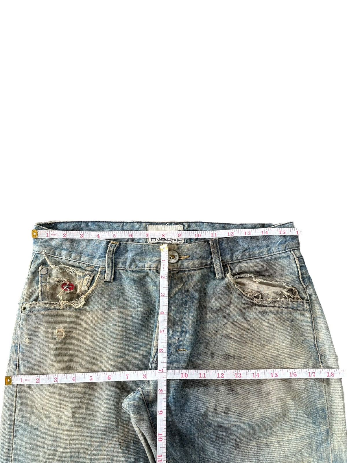 Energie Vintage Energie Dirtied Mud Wash Distress Flare Jeans Size US 32 / EU 48 - 6 Thumbnail