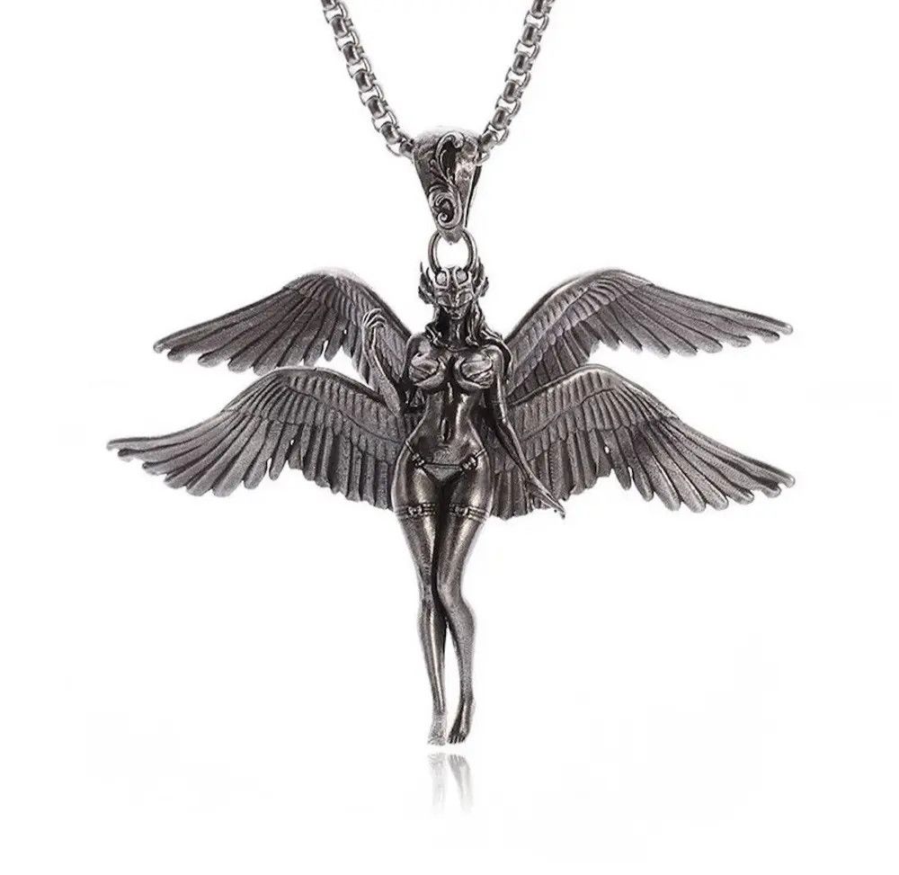 Jewelry Exquisite Four Winged Angel Pendant Necklaces Size ONE SIZE - 5 Thumbnail