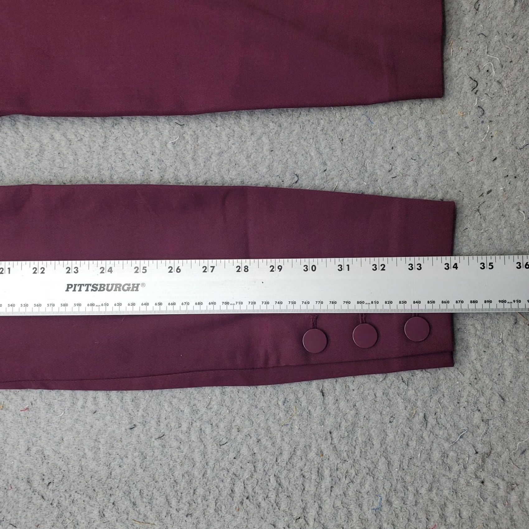 Loft LOFT Womens Purple Stretch Skinny Ankle Pants 4P Button Hem Outdoor Casual Formal Size 27" / US 4 / IT 40 - 3 Thumbnail