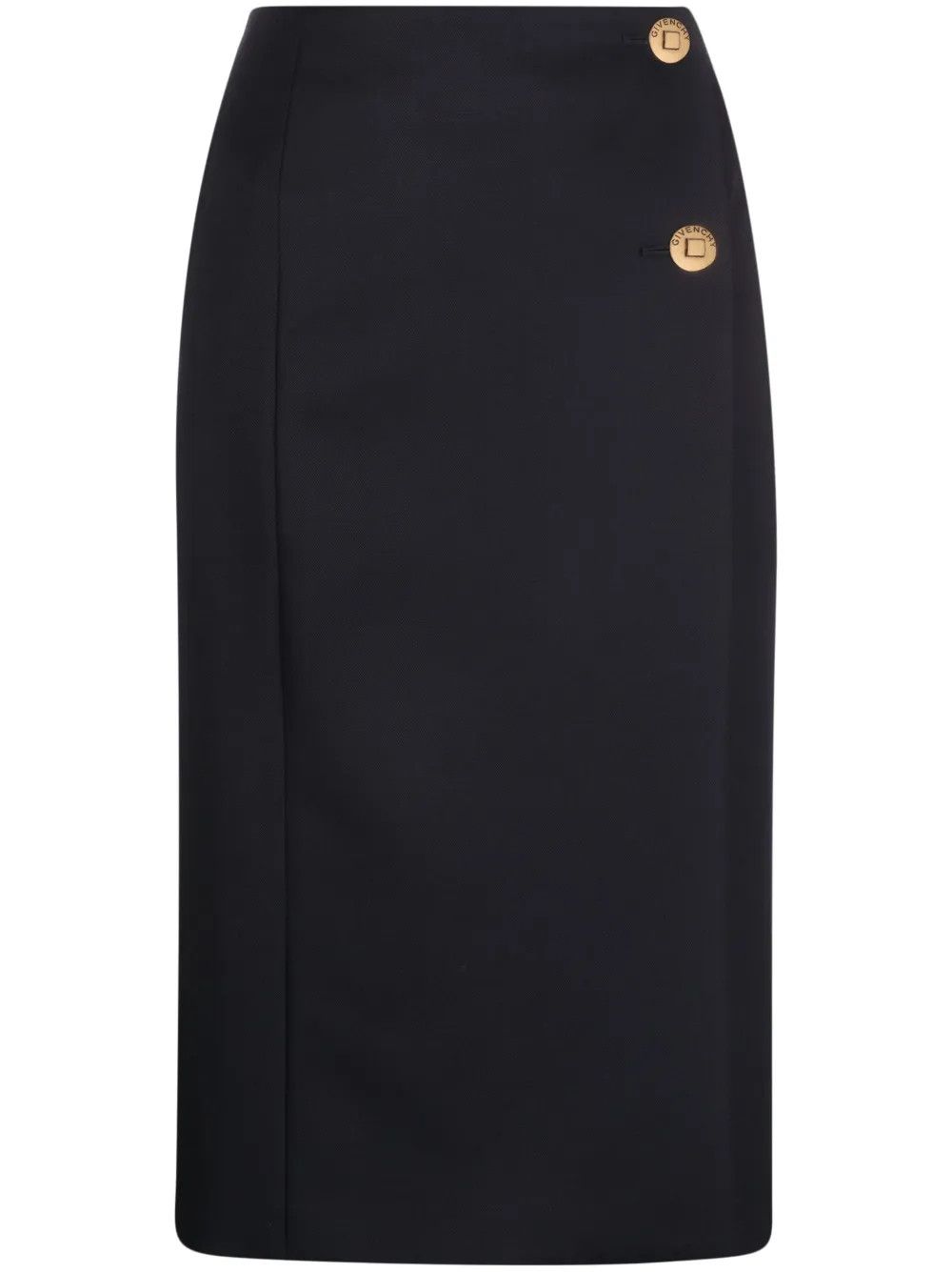 Givenchy o1y0925 Midi Skirt in Midnight Blue Size 27" / US 4 / IT 40 - 1 Thumbnail