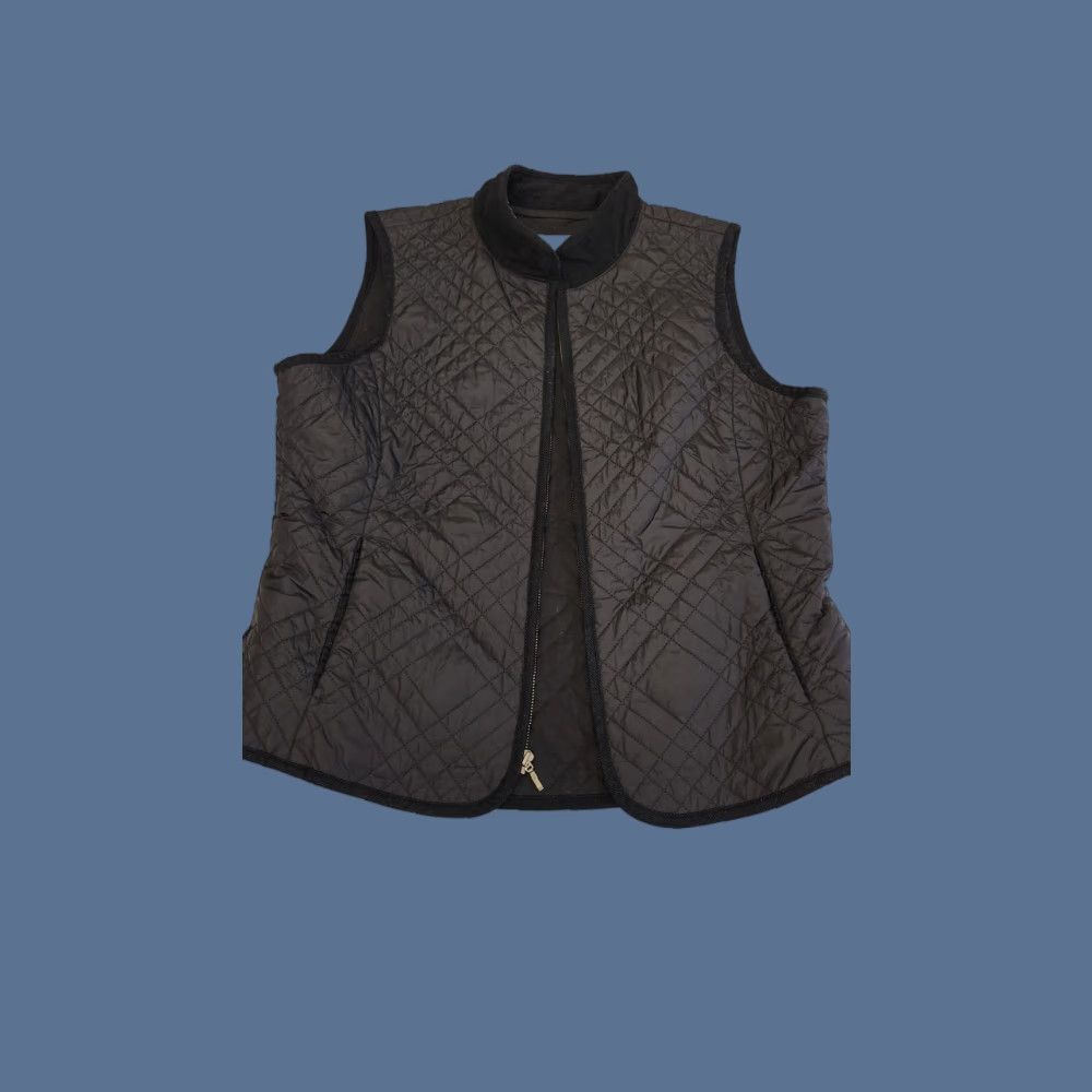 J. Jill J. Jill Vest Womens Medium Black Quilted Zip Front Puffer Jacket Layering Size M / US 6-8 / IT 42-44 - 1 Thumbnail