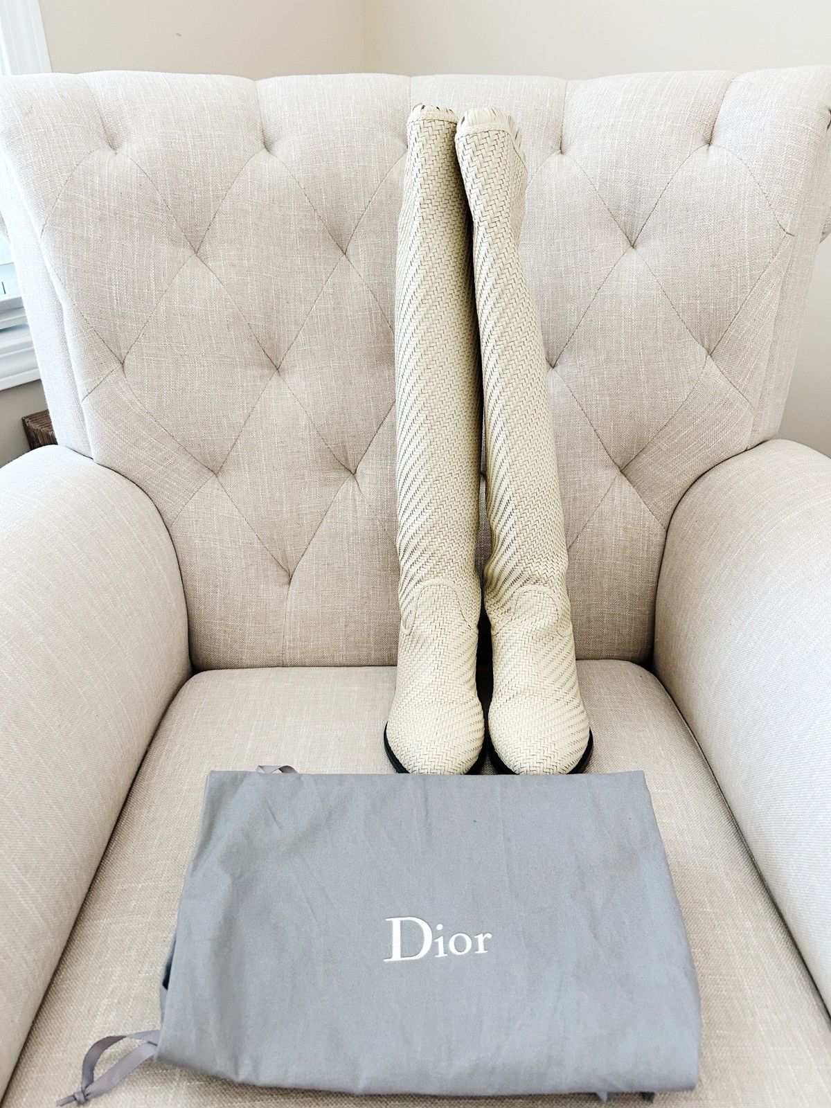 Dior Dior Leather Fringe Cream Riding Boots Size US 5.5 / IT 35.5 - 4 Thumbnail