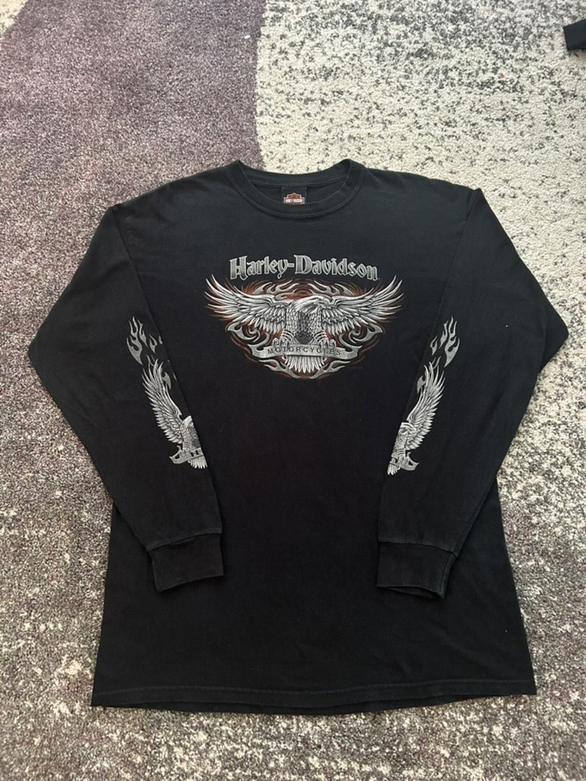 Harley Davidson Harley-Davidson Long Sleeve Tee - Black Eagle Design Size US L / EU 52-54 / 3 - 1 Thumbnail