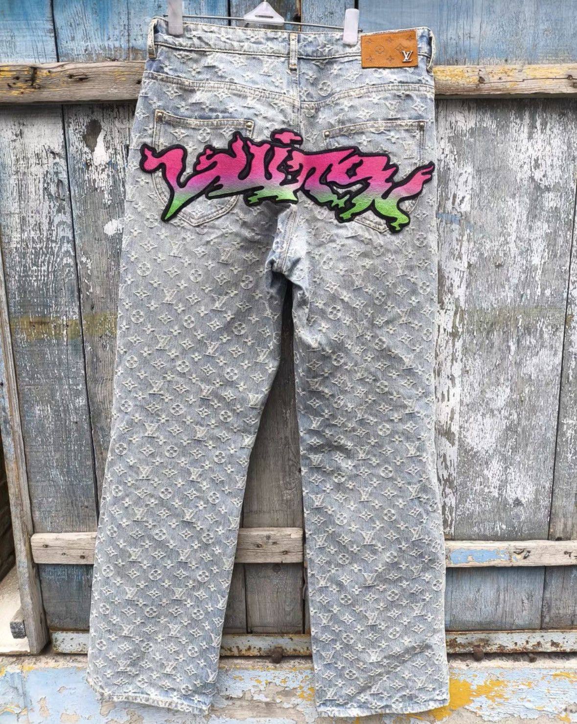 Louis Vuitton Louis Vuitton Graffiti Printed Denim Pants. Size US 32 / EU 48 - 2 Thumbnail