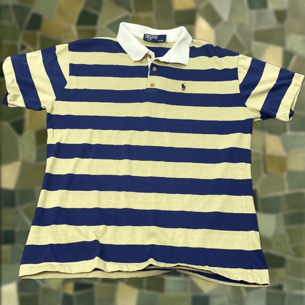 Polo Ralph Lauren VINTAGE Polo Ralph Lauren Shirt Mens XL Blue Golf Striped Pony Embroidery USA Polo Shirt XL Blue Golf USA Mens Size US XL / EU 56 / 4 - 1 Thumbnail