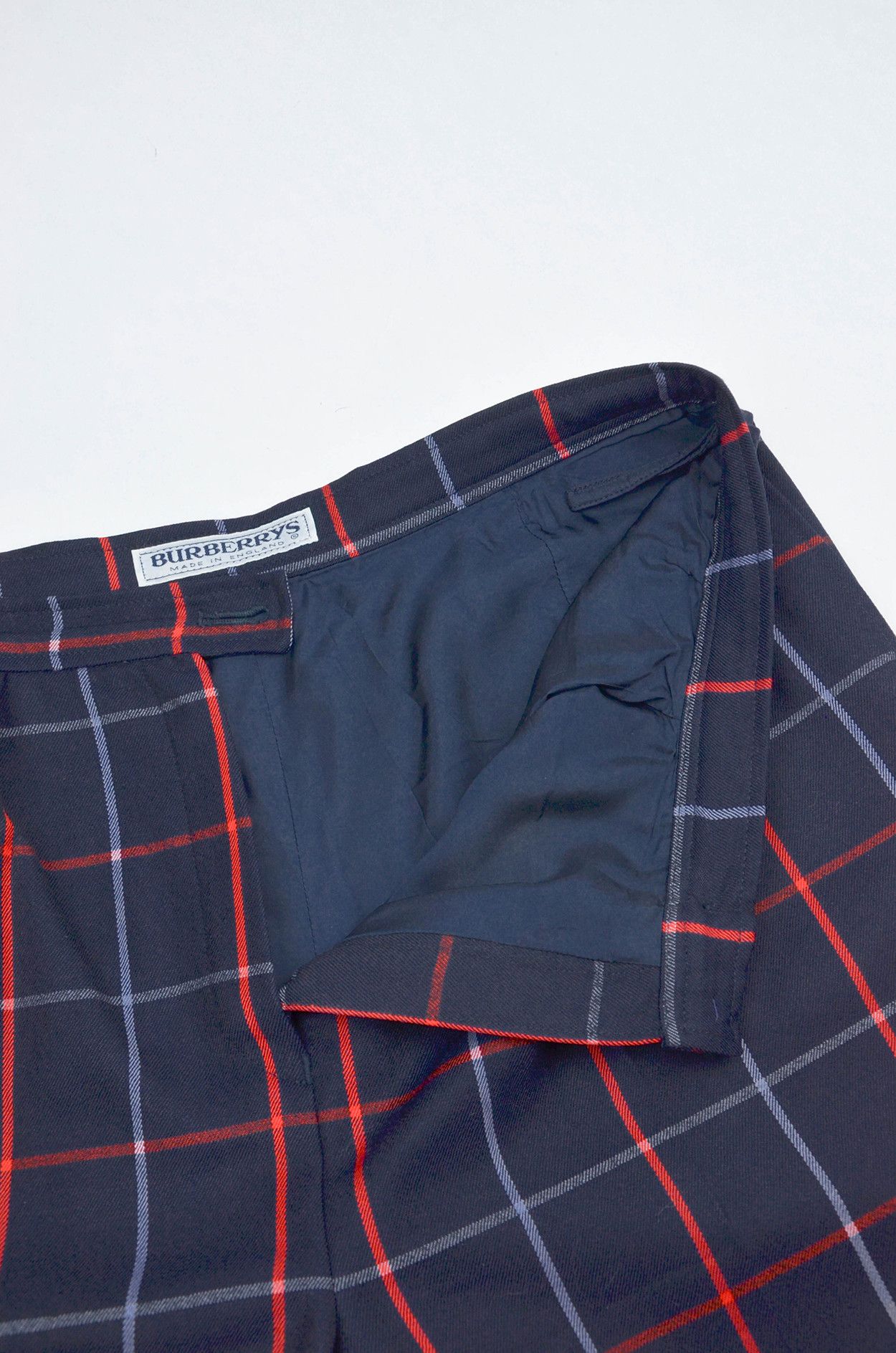 Burberry Burberrys Vintage Check Wool Trousers Navy Plaid - Size W32 Size 32" / US 10 / IT 46 - 6 Thumbnail