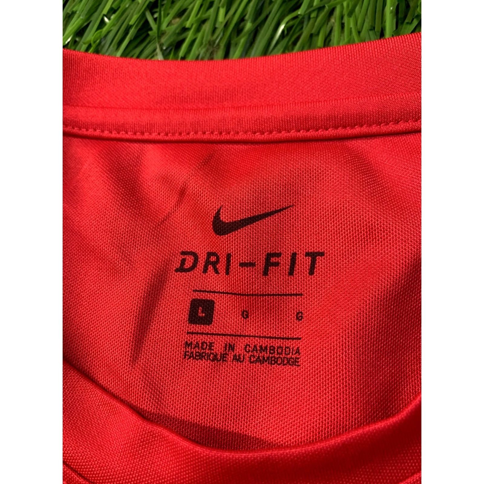 Nike NIKE DRI-FIT PARK ORIGINAL 2020 MEN SHIRT JERSEY TEE SIZE L Red and White Football Short Sleeve Mens Size US L / EU 52-54 / 3 - 4 Thumbnail