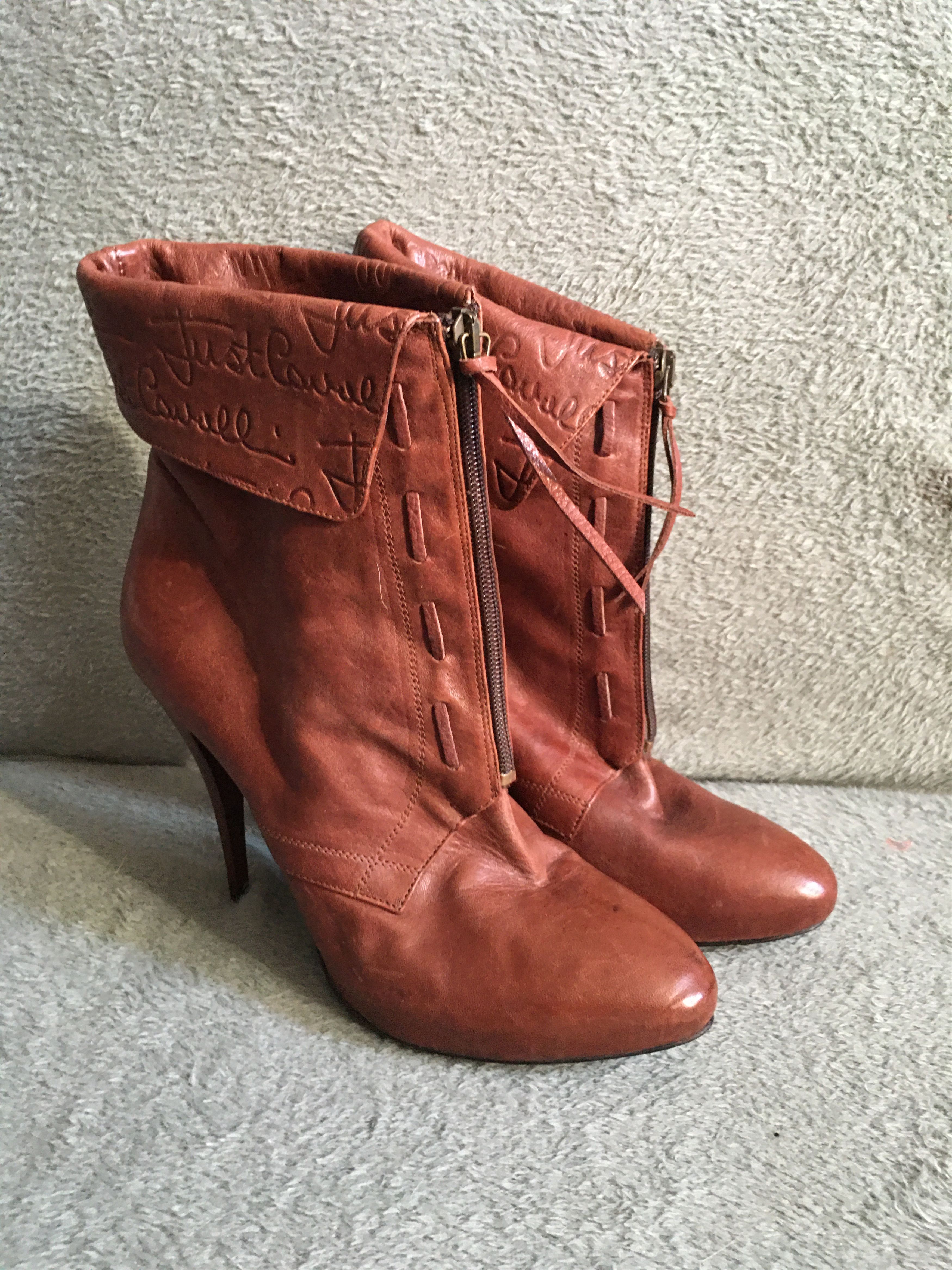 Just Cavalli Just Cavalli Leather Ankle Boots Logo Embossing EU 40 Size US 10 / IT 40 - 2 Thumbnail