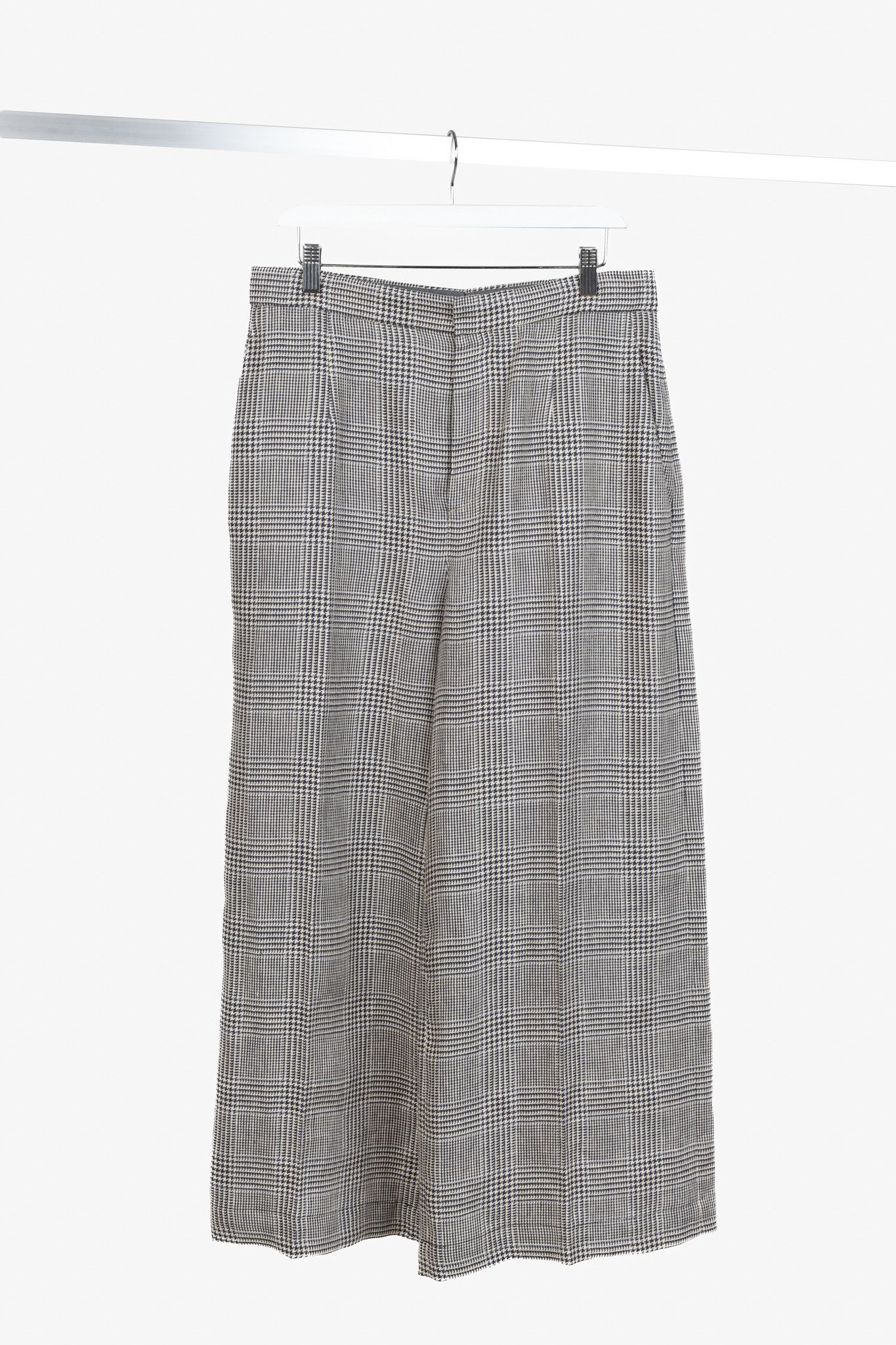 Brunello Cucinelli Brunello Cucinelli Houndstooth Linen Wide-Leg Trouser Size 32" / US 10 / IT 46 - 1 Thumbnail